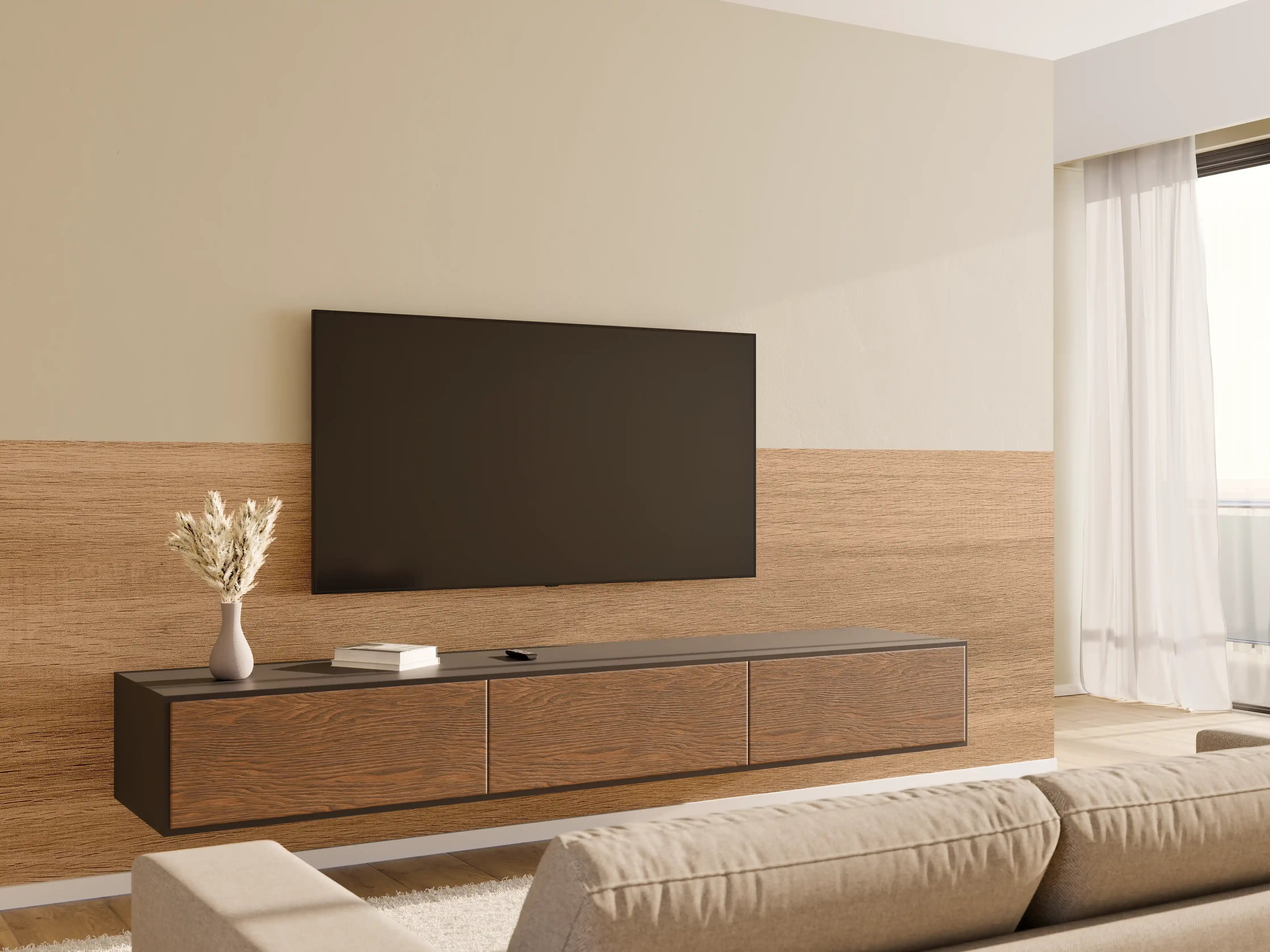 Wandverkleidung Wohnzimmer - Holztextur und hölzerner Hintergrund 2
