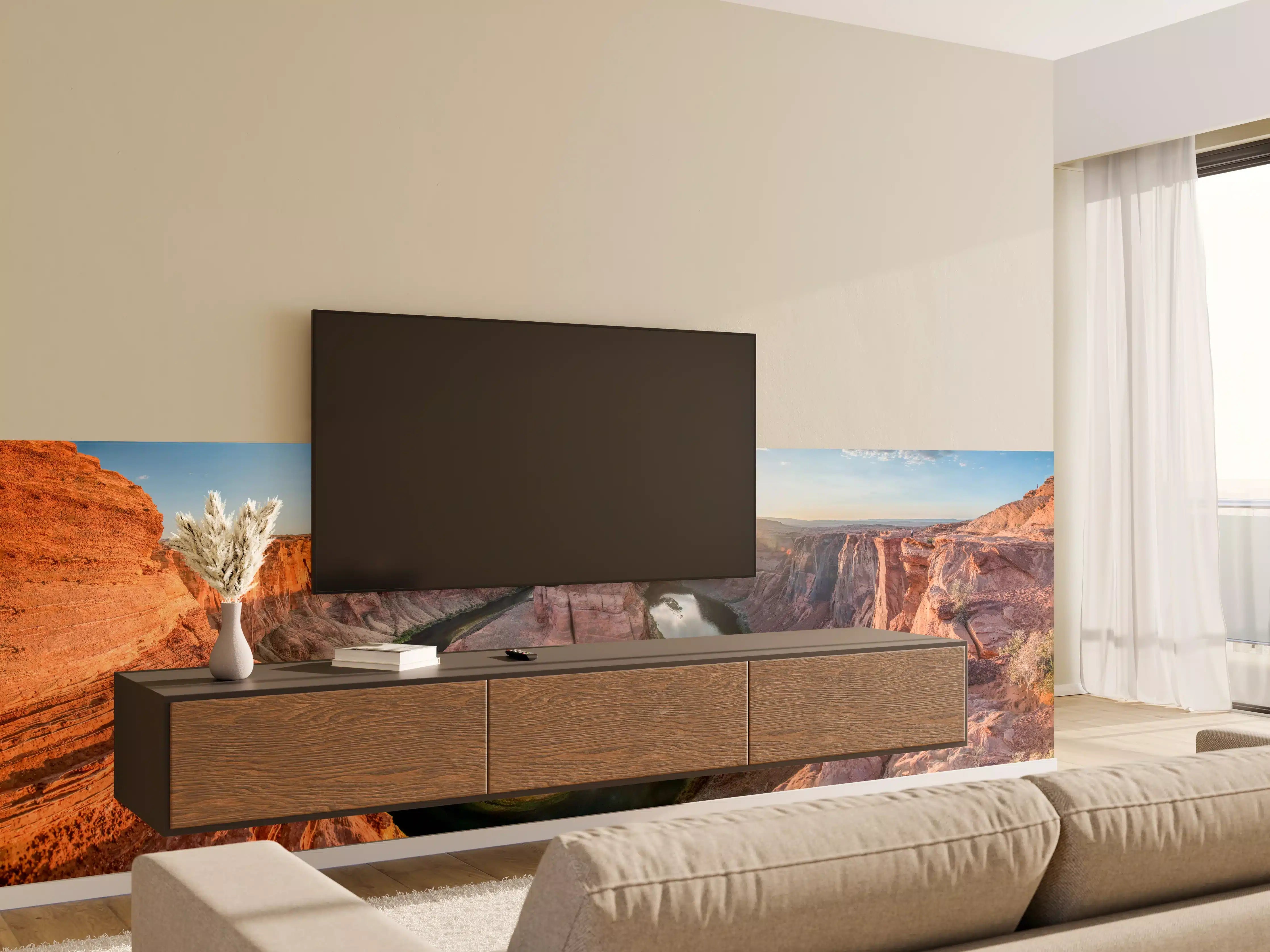 Wandverkleidung Wohnzimmer - Horseshoe Bend Sonnenuntergang