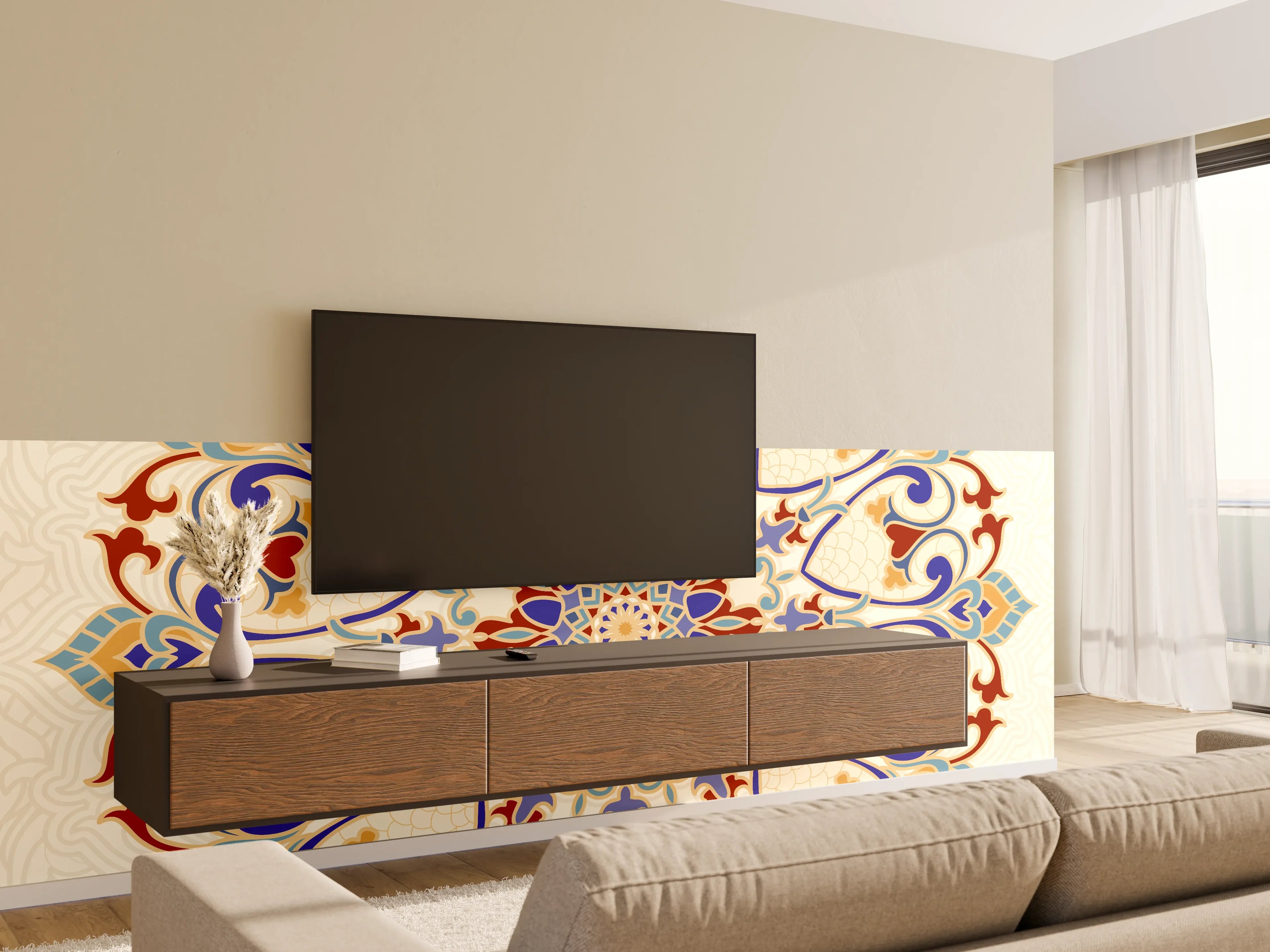 Wandverkleidung Wohnzimmer - Hübsches, detailliertes Mandala-Design