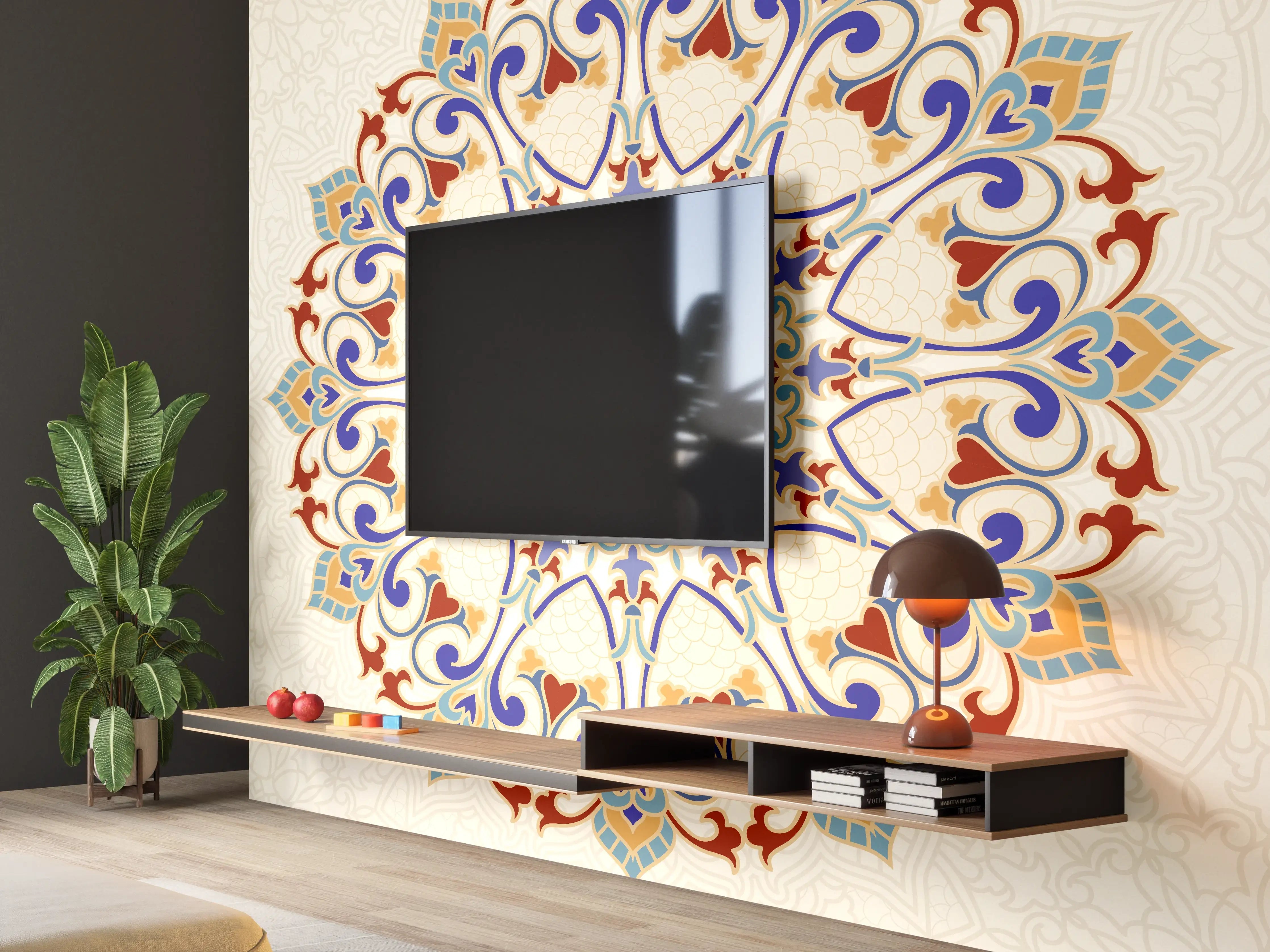 Wandverkleidung Wohnzimmer - Hübsches, detailliertes Mandala-Design