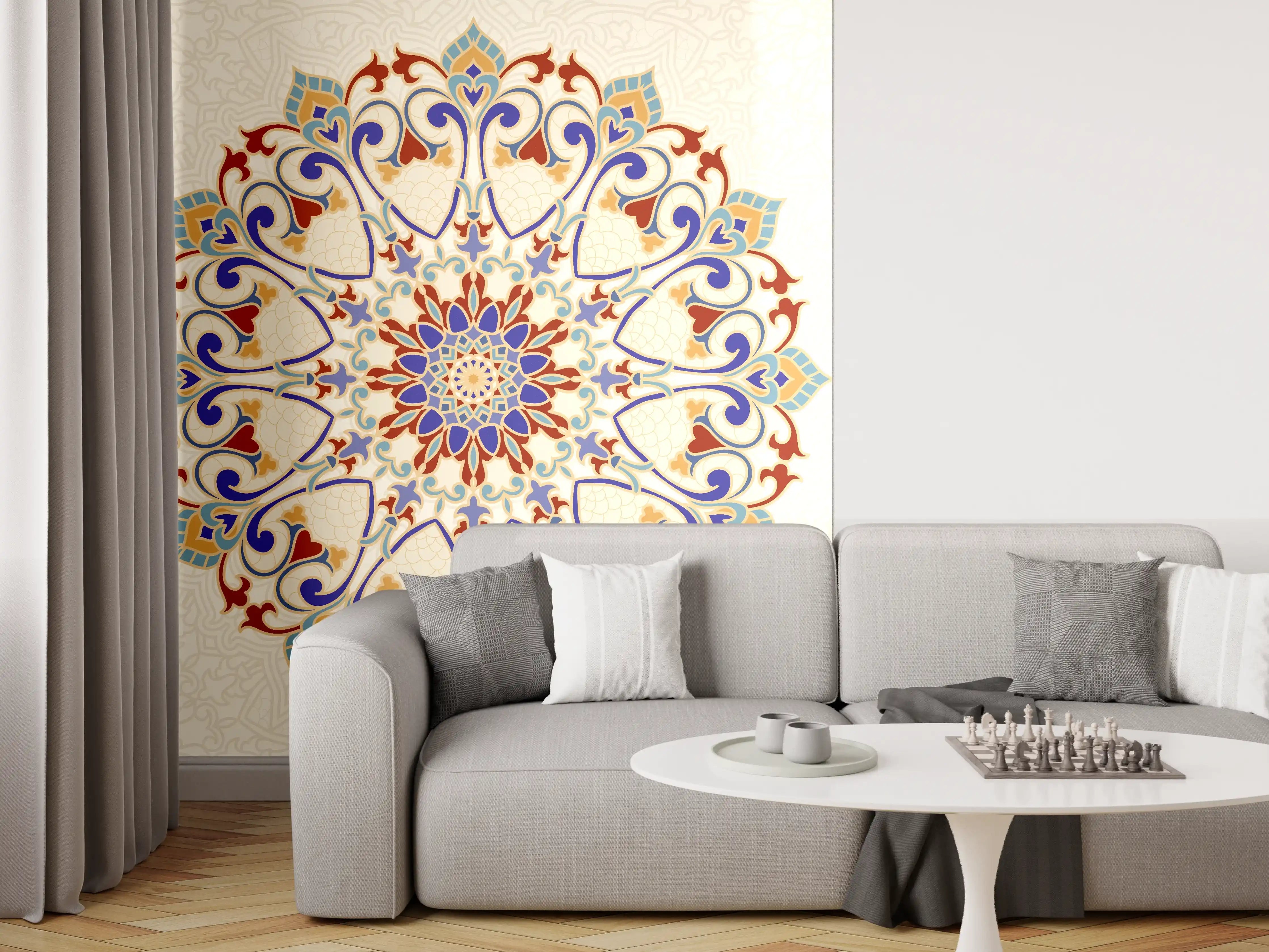 Wandverkleidung Wohnzimmer - Hübsches, detailliertes Mandala-Design