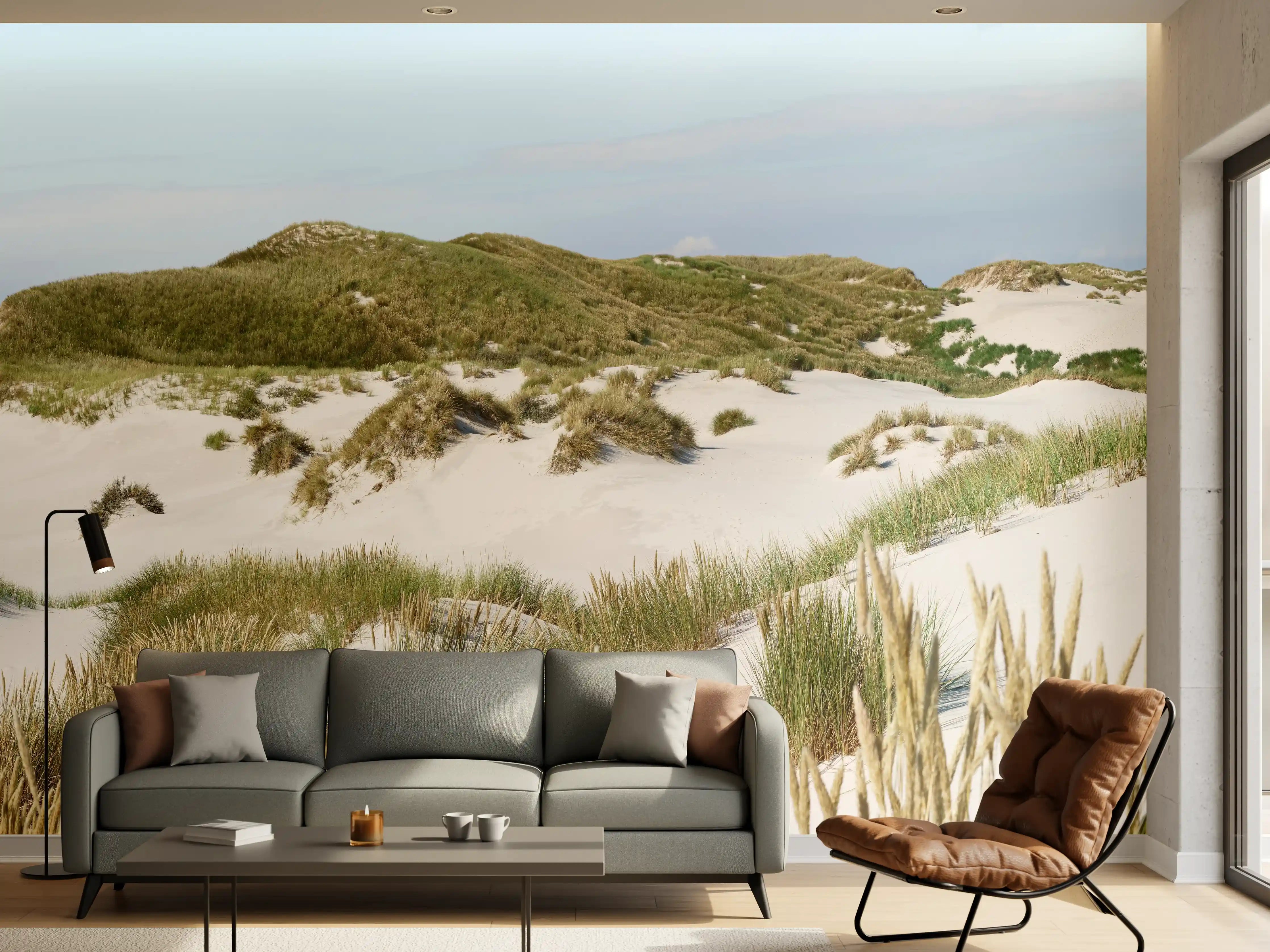 Wandverkleidung Wohnzimmer - Idyllische Dünenlandschaft am Meer
