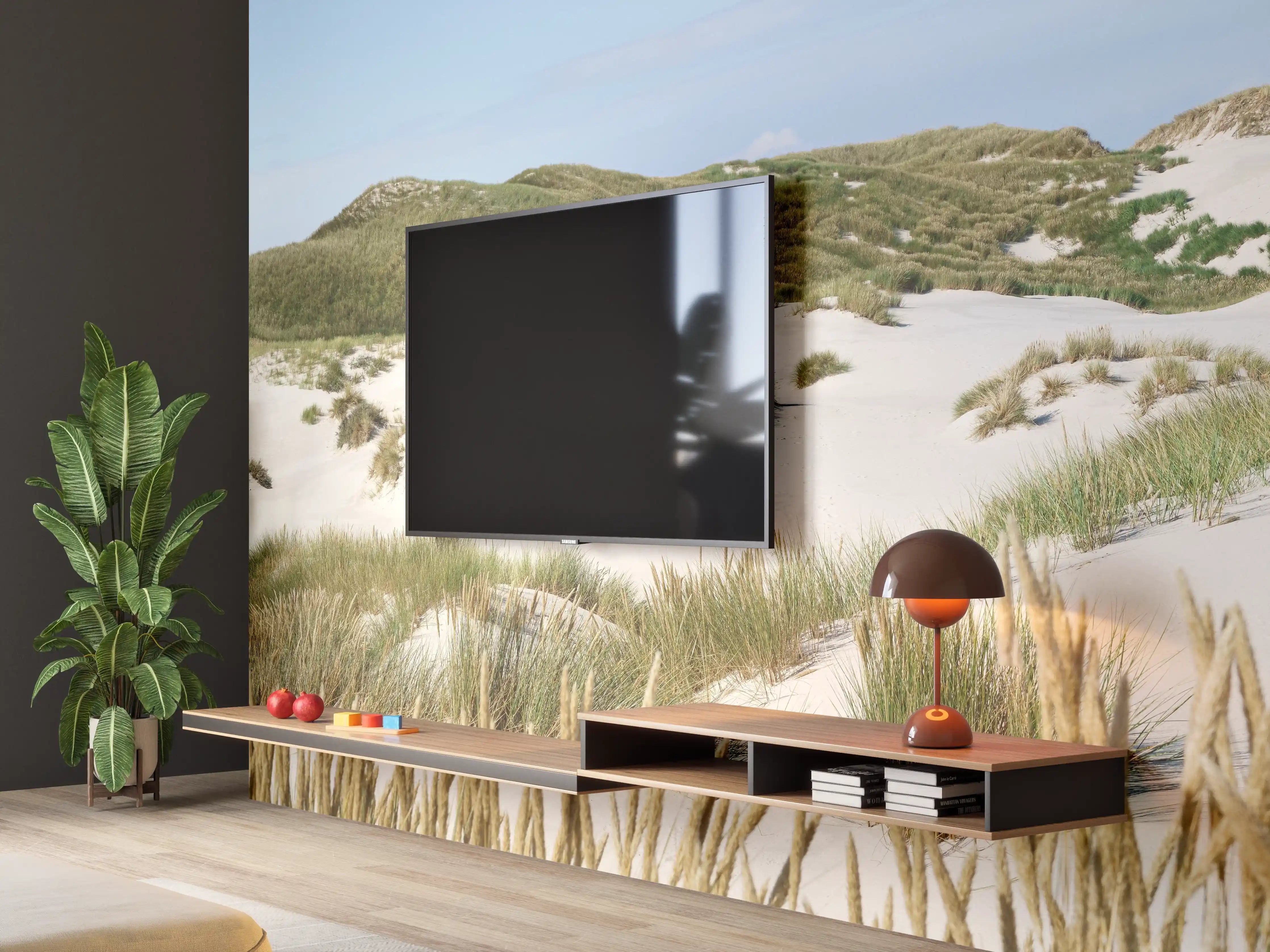 Wandverkleidung Wohnzimmer - Idyllische Dünenlandschaft am Meer