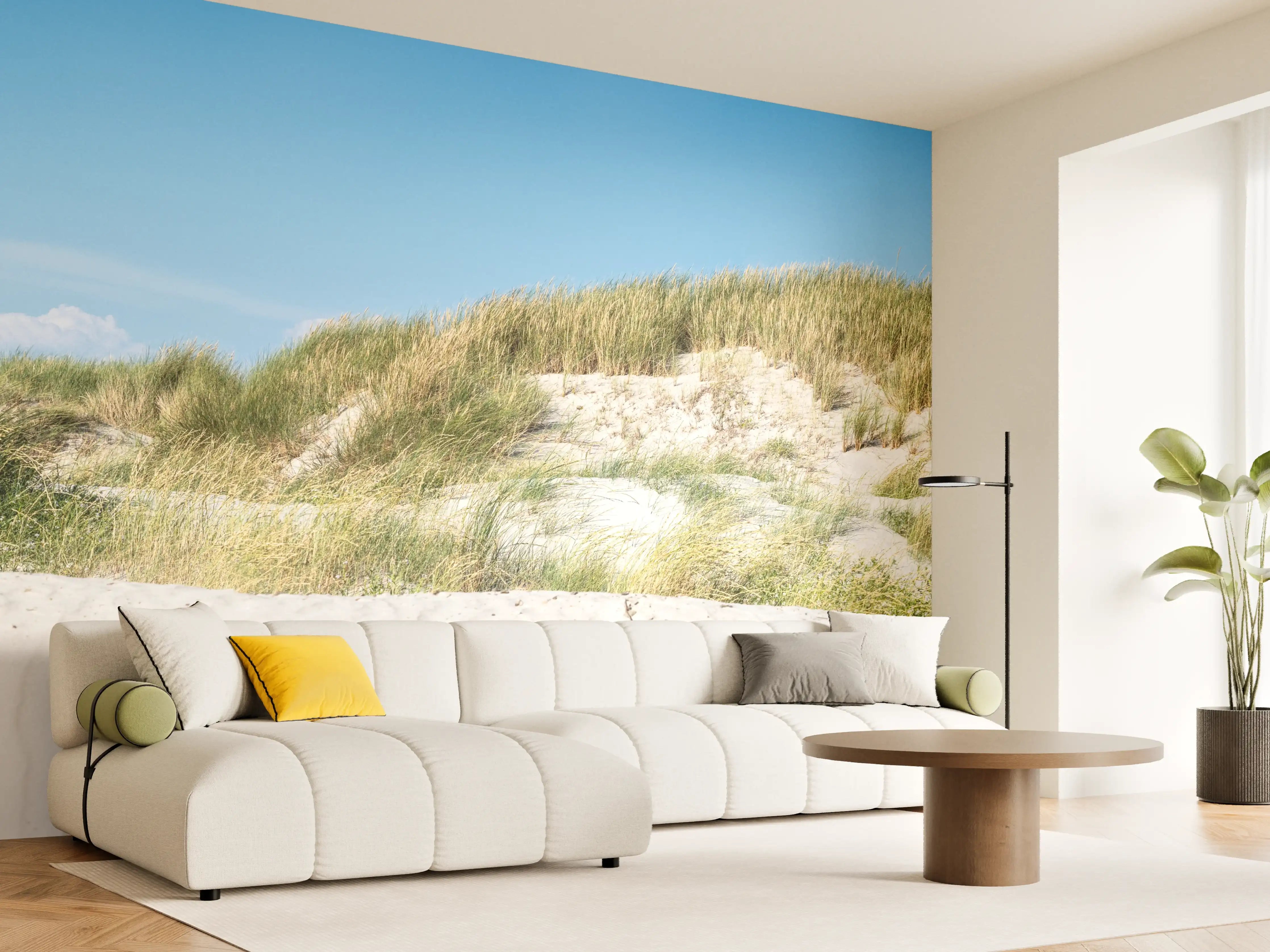 Wandverkleidung Wohnzimmer - Idyllische Dünenlandschaft im Sonnenschein