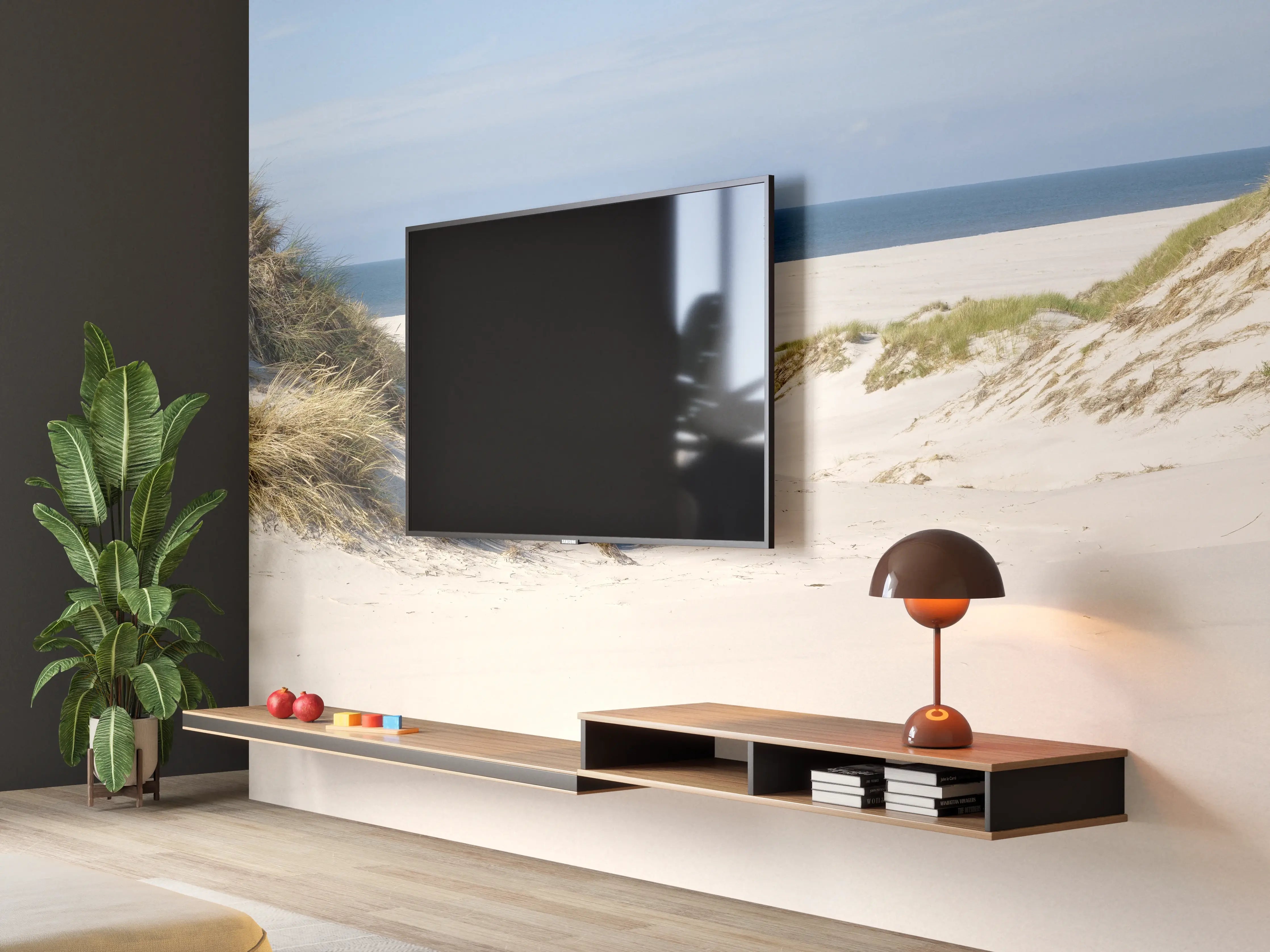 Wandverkleidung Wohnzimmer - Idyllische Sanddüne am Meer