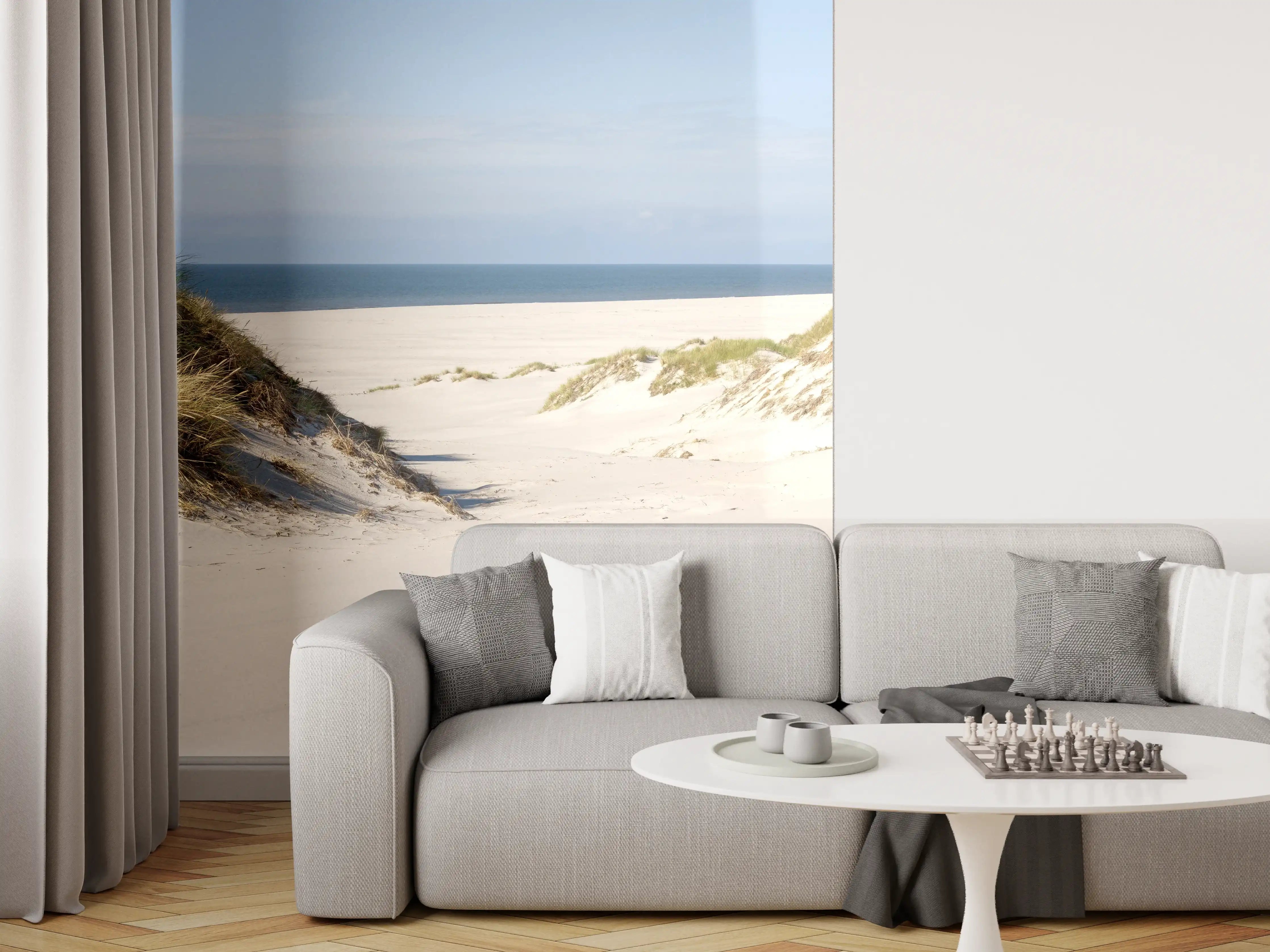 Wandverkleidung Wohnzimmer - Idyllische Sanddüne am Meer