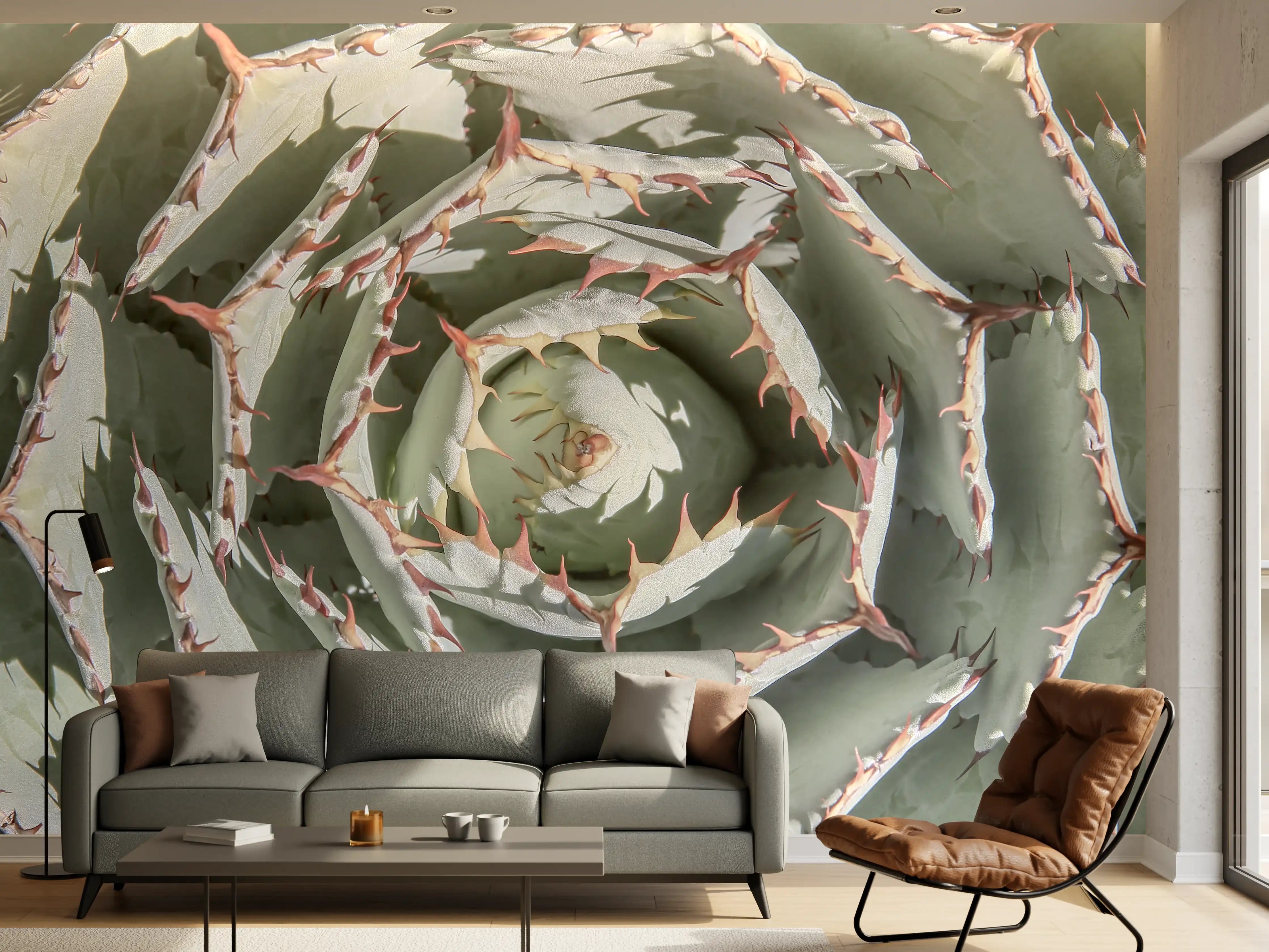 Wandverkleidung Wohnzimmer - Impressionen einer Aloe Vera