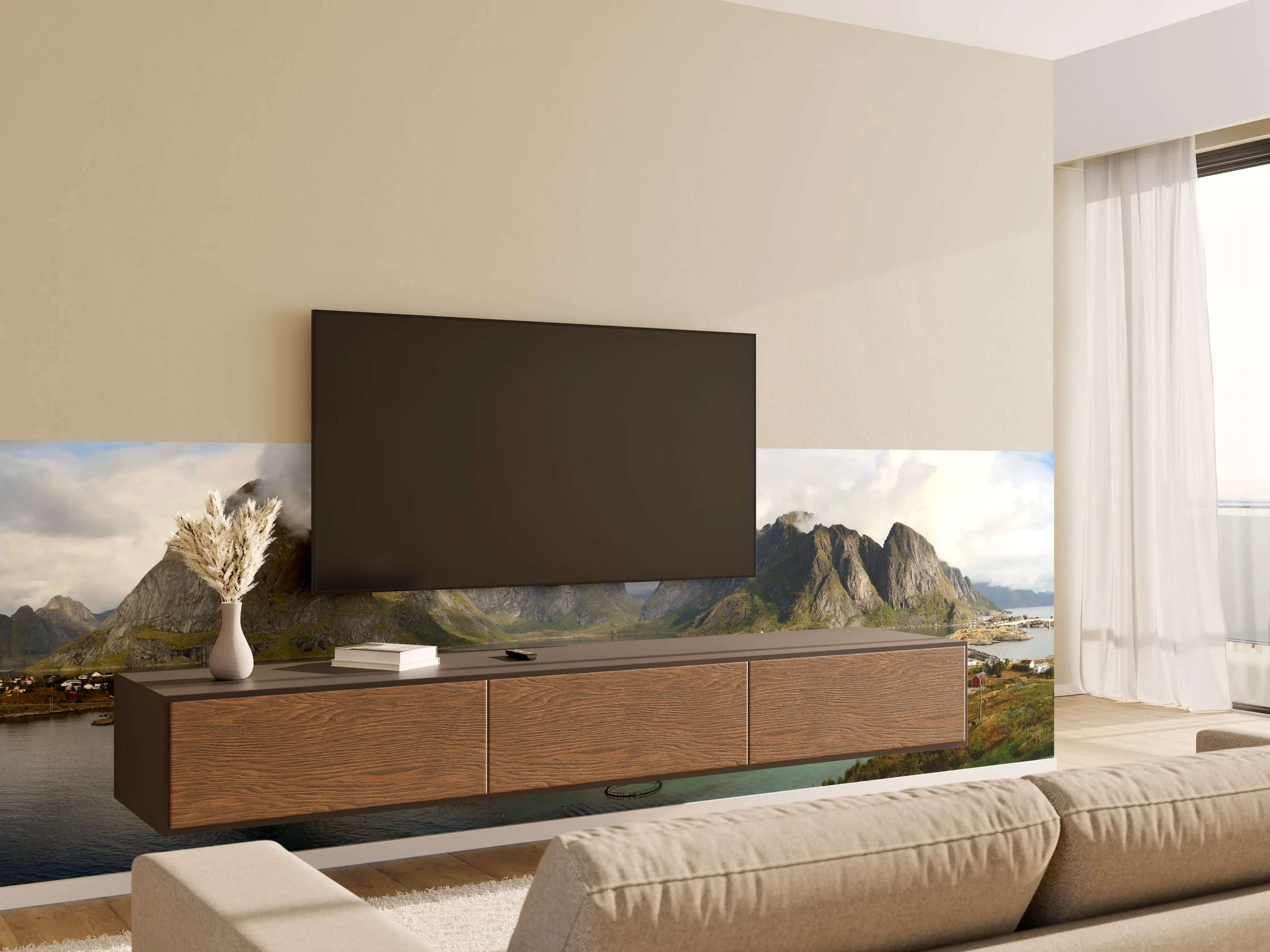 Wandverkleidung Wohnzimmer - Inselwelt Lofoten 2007