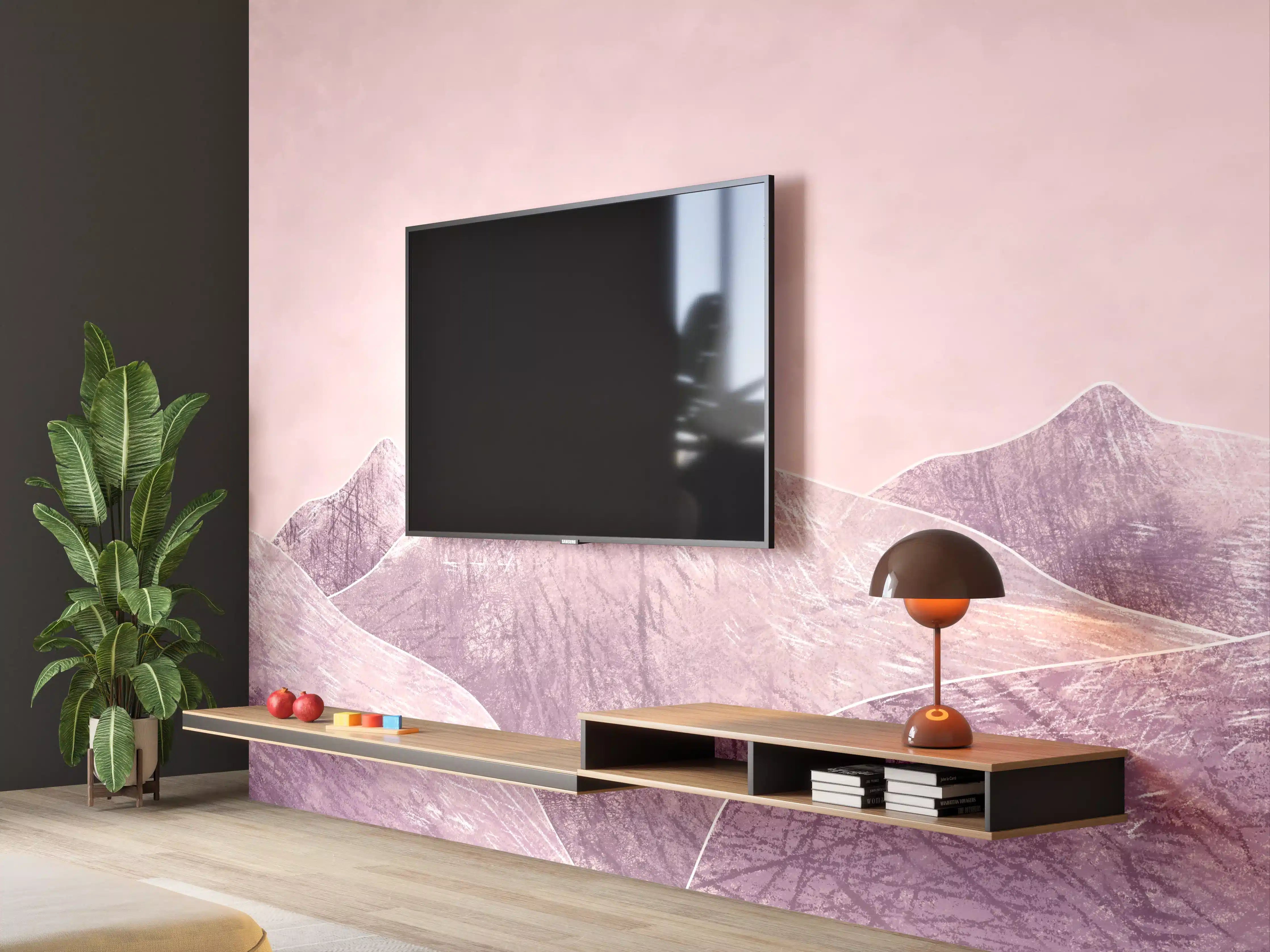 Wandverkleidung Wohnzimmer - Inspirierende Berglandschaft im Sonnenaufgang