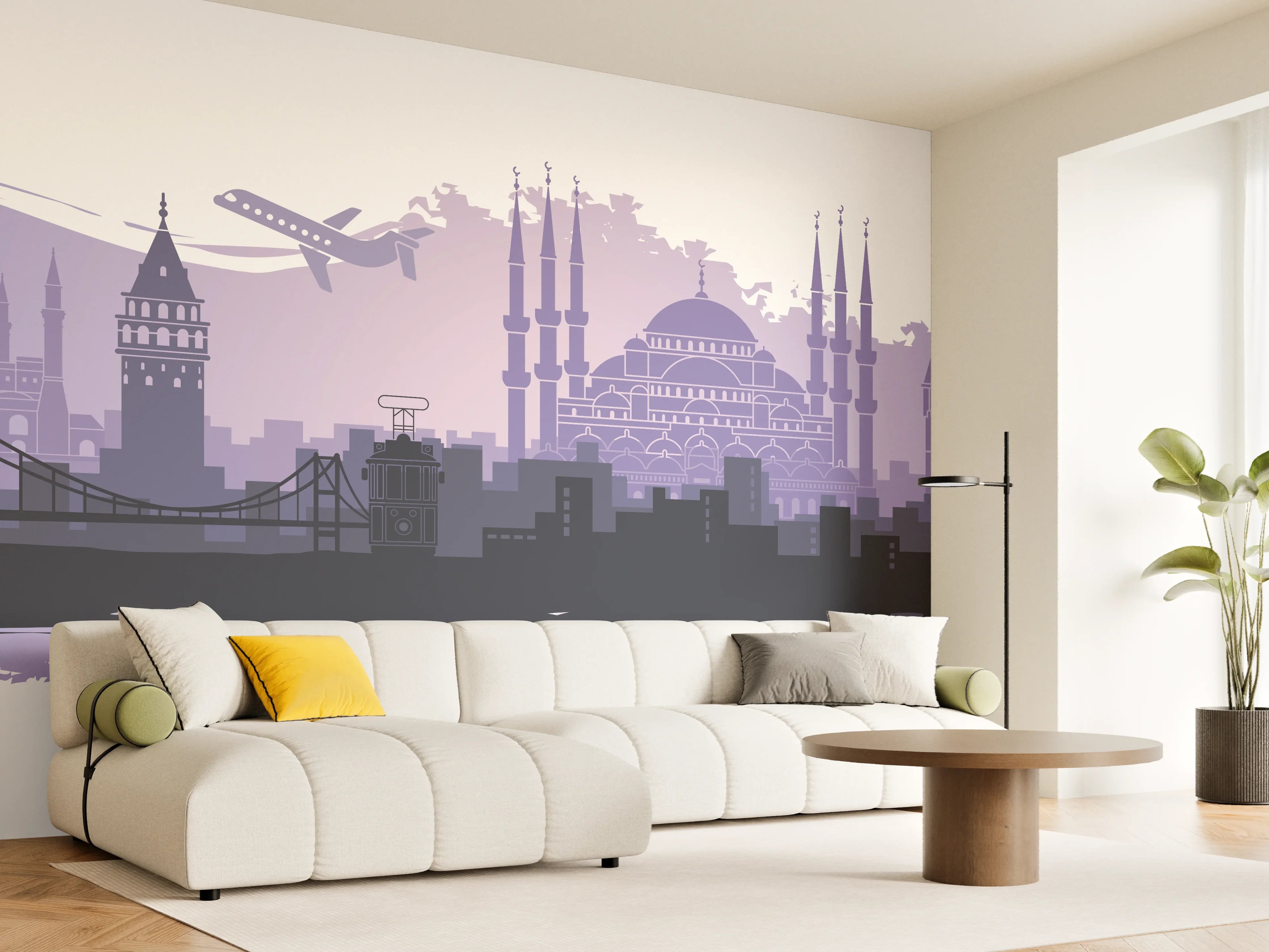 Wandverkleidung Wohnzimmer - Istanbul Skyline Panorama