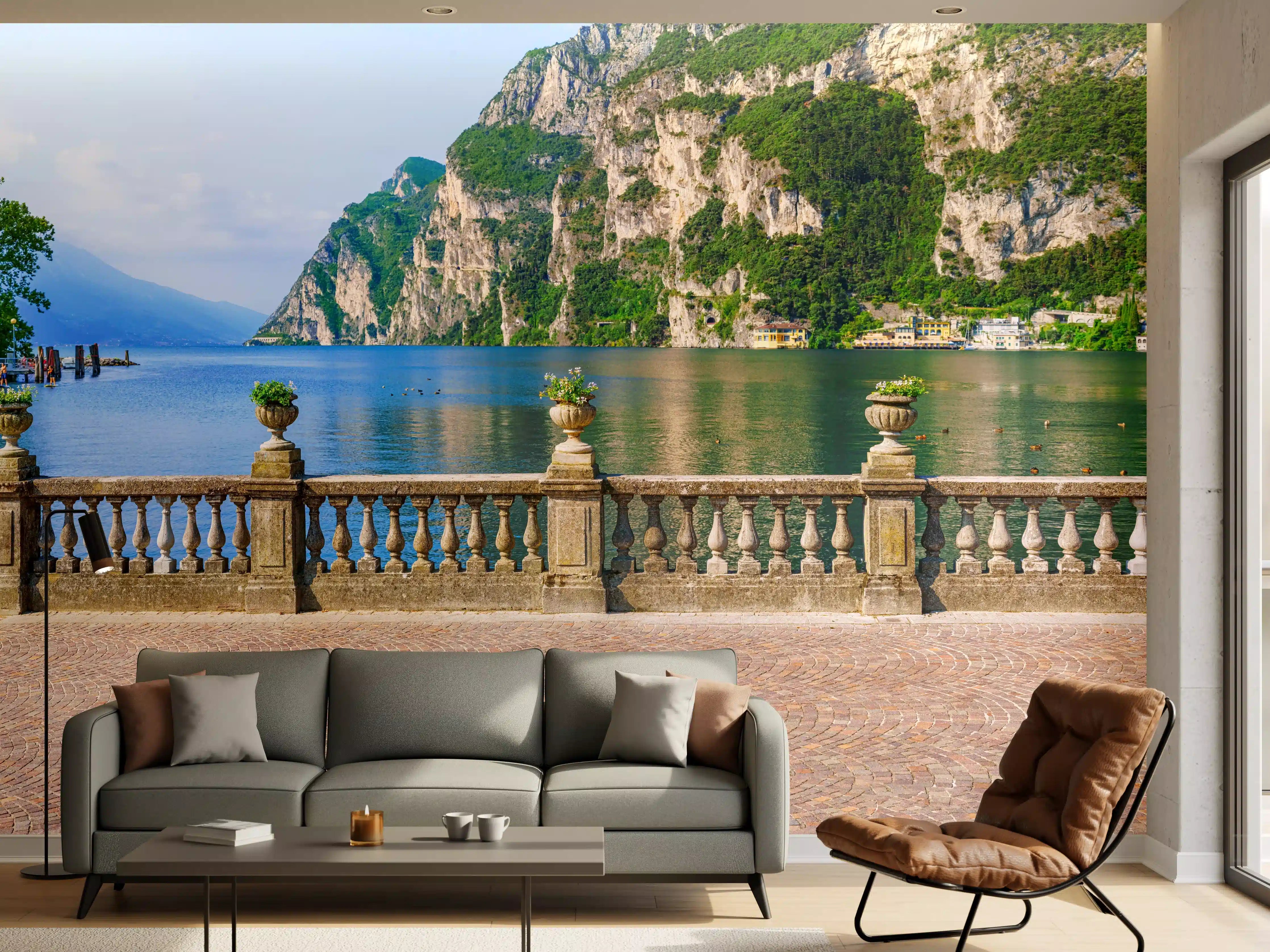 Wandverkleidung Wohnzimmer - Italien Riva del Garda See