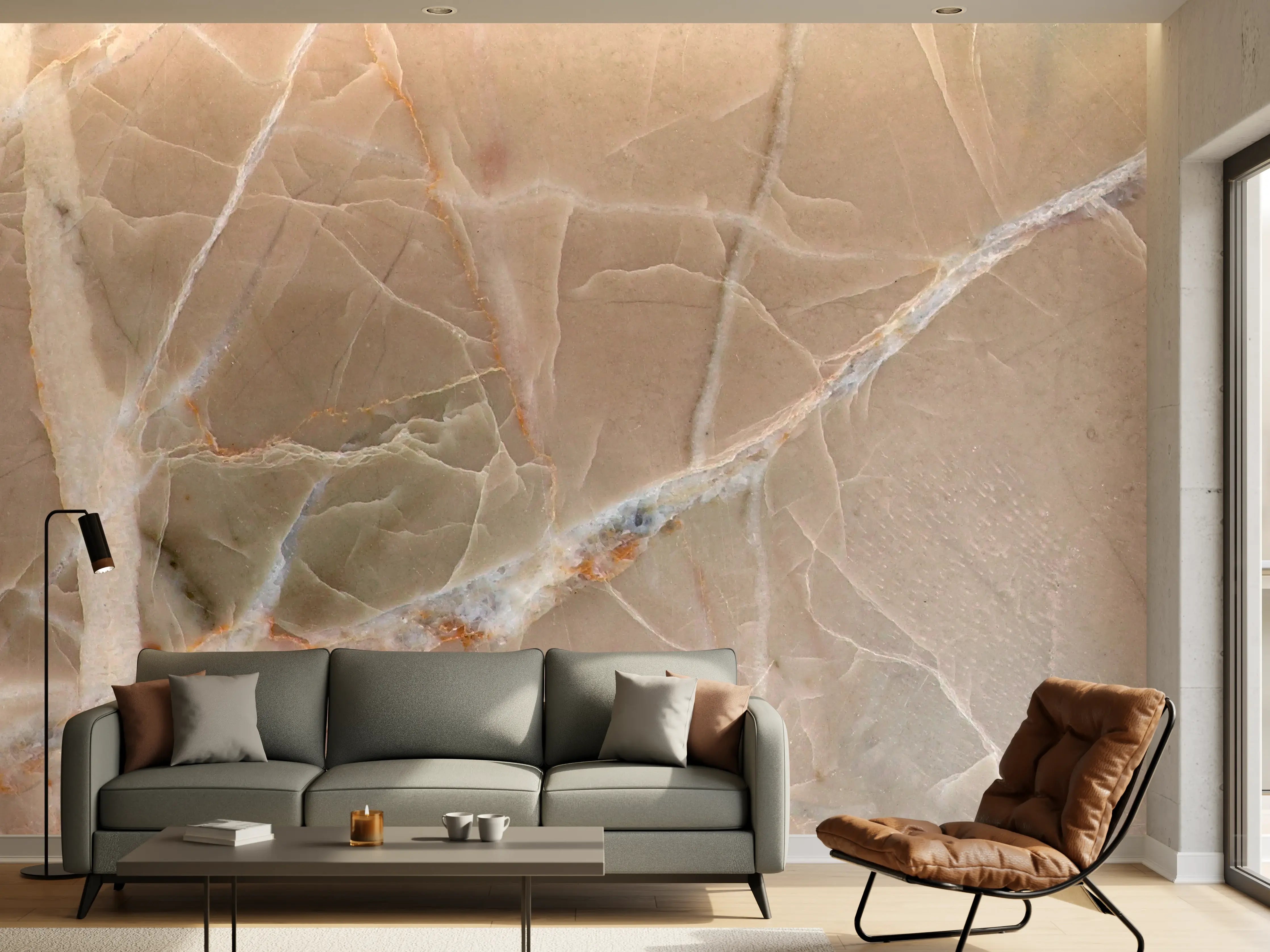 Wandverkleidung Wohnzimmer - Italienische Marmor Textur