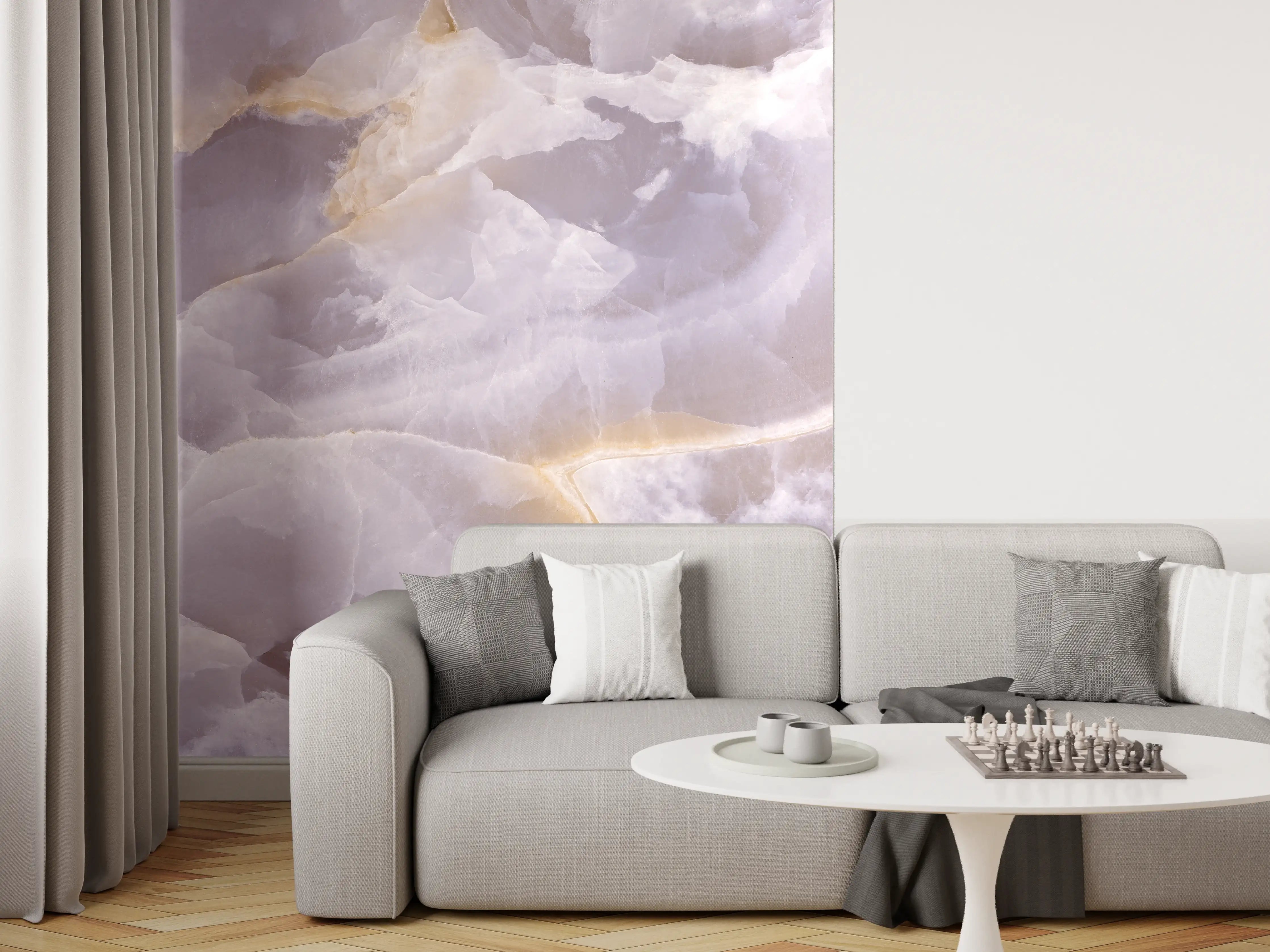 Wandverkleidung Wohnzimmer - Italienischer Marmor