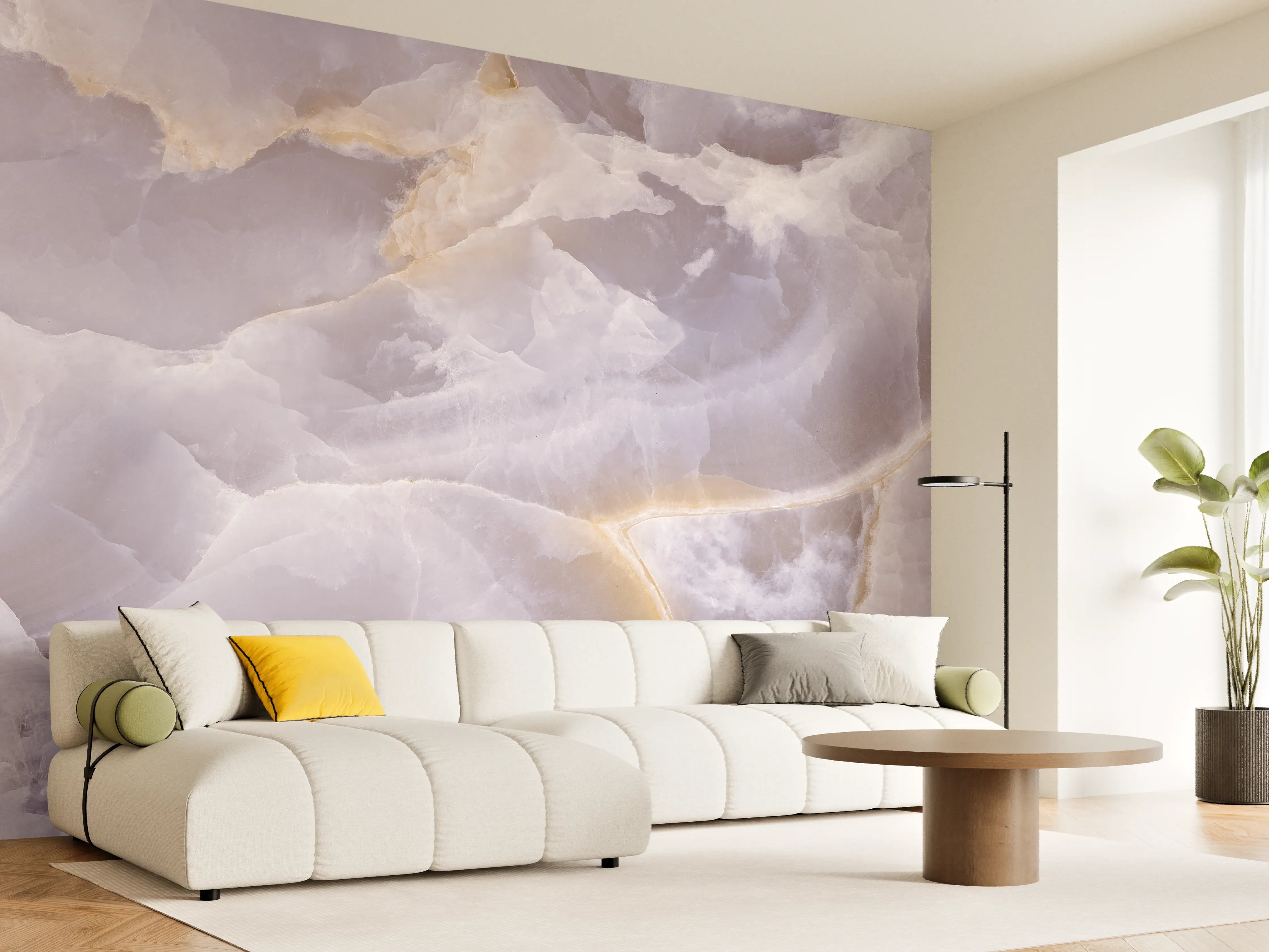 Wandverkleidung Wohnzimmer - Italienischer Marmor