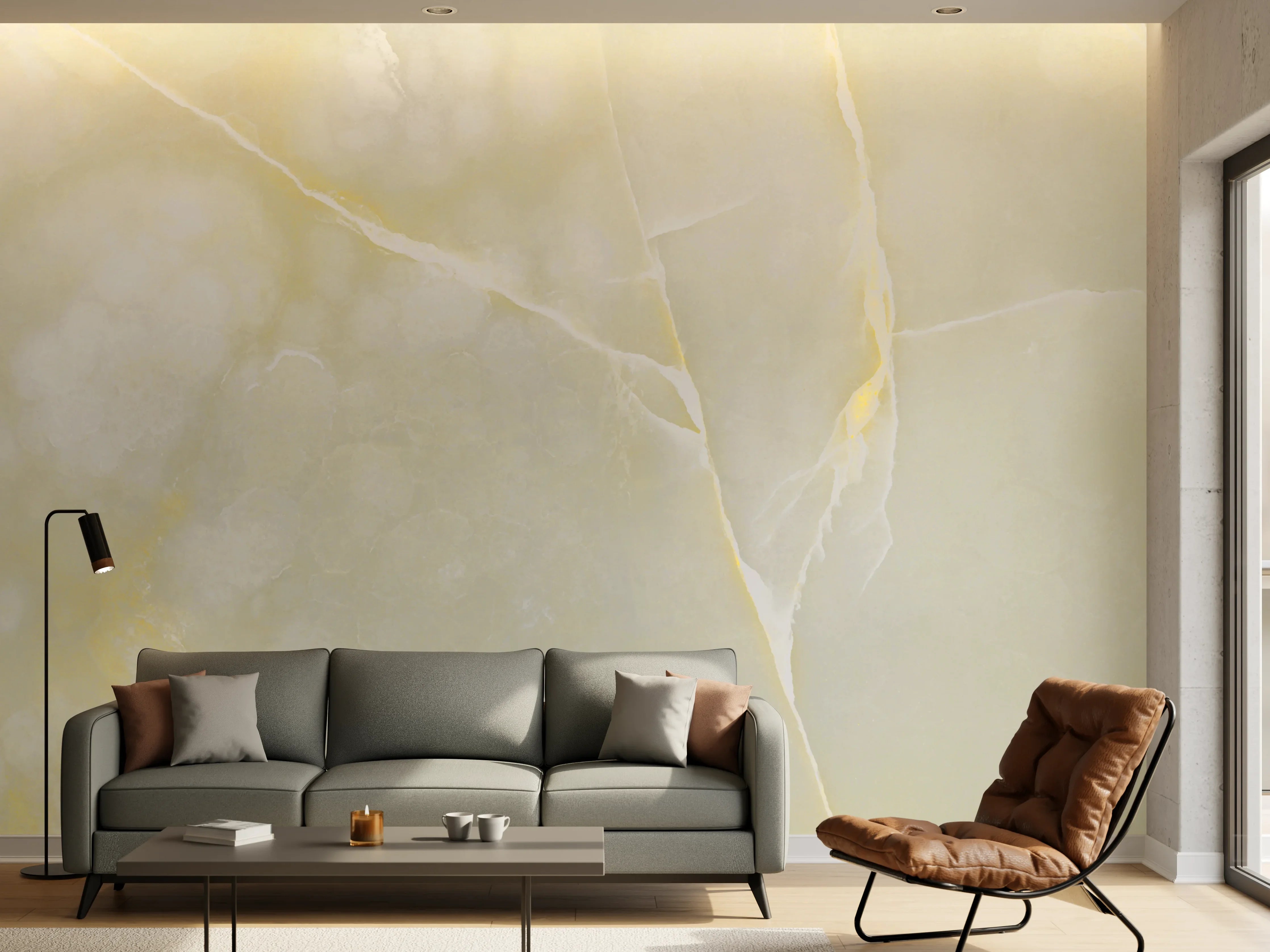 Wandverkleidung Wohnzimmer - Italienischer bunter Beige breccia Marmor
