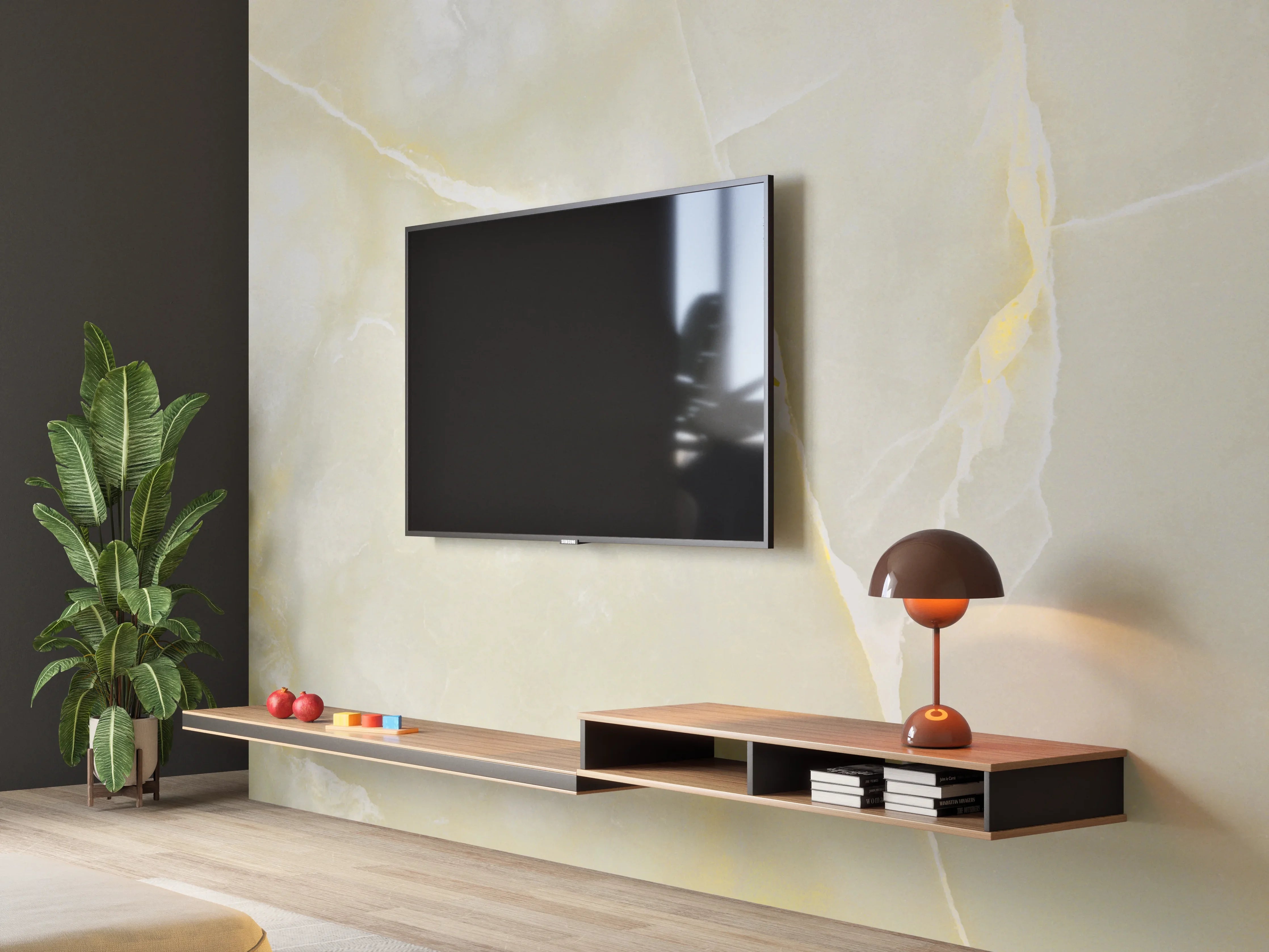 Wandverkleidung Wohnzimmer - Italienischer bunter Beige breccia Marmor