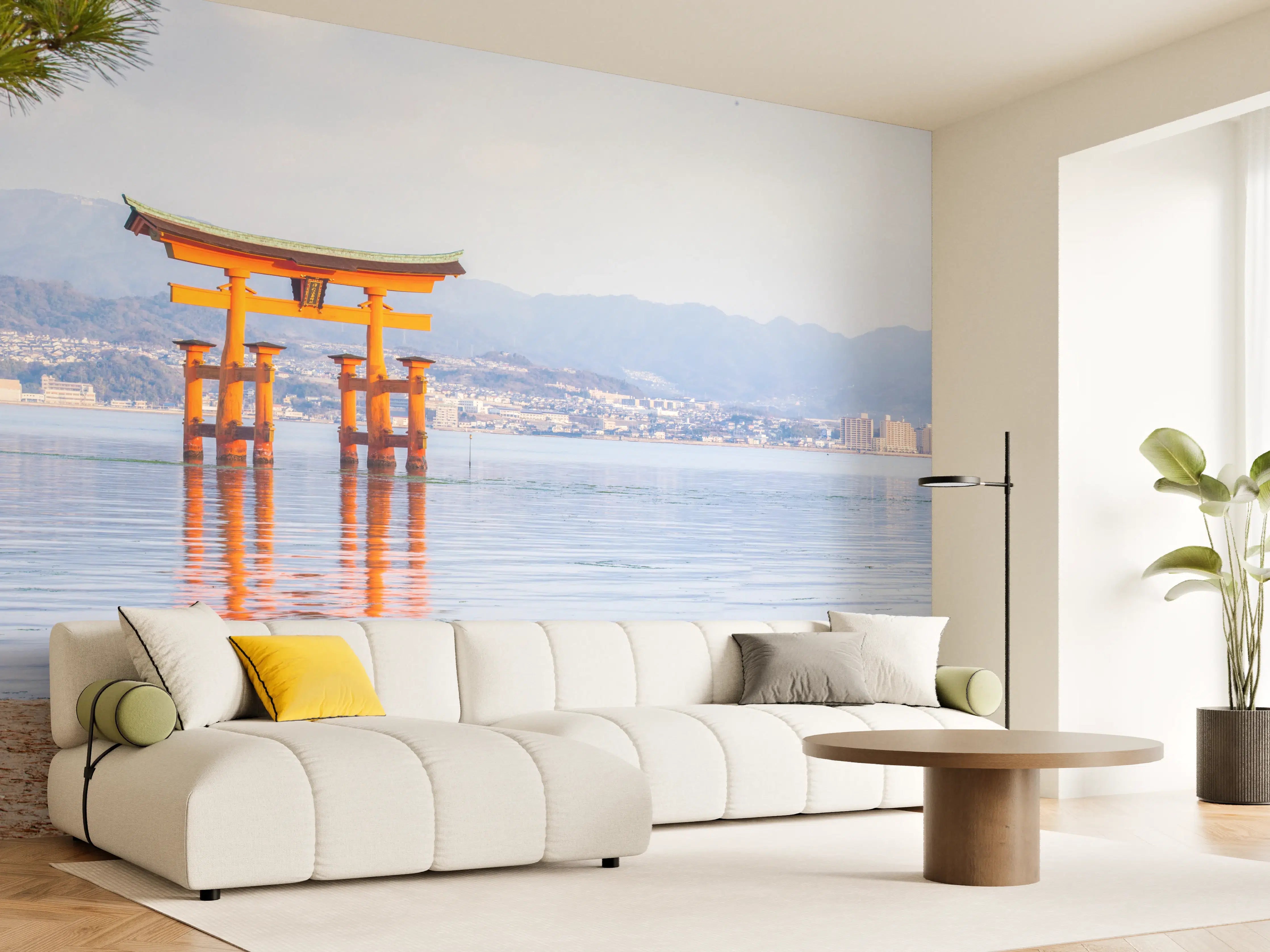 Wandverkleidung Wohnzimmer - Japanisches Torii am Meer