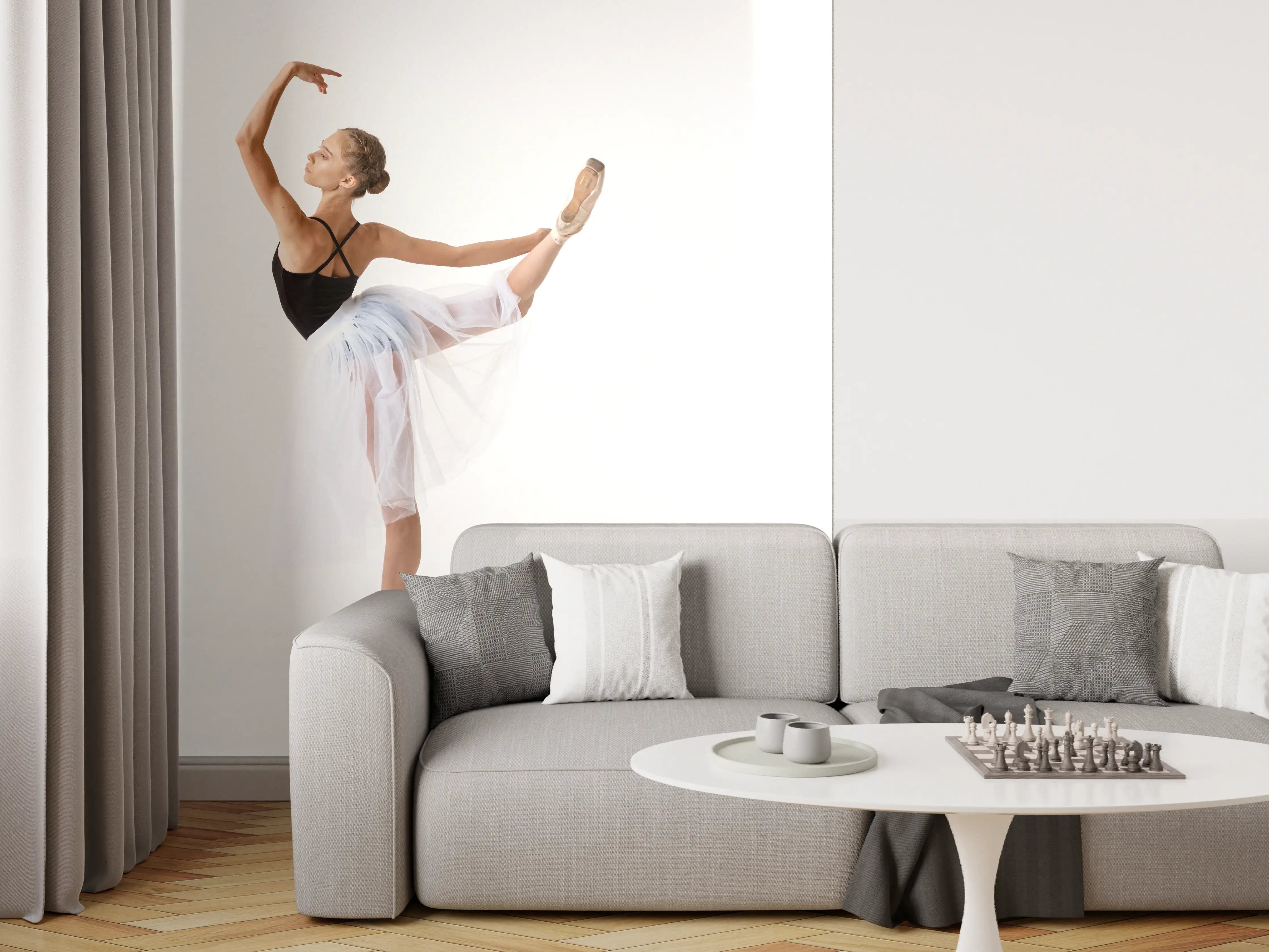 Wandverkleidung Wohnzimmer - Junge Tänzerin in Aktion