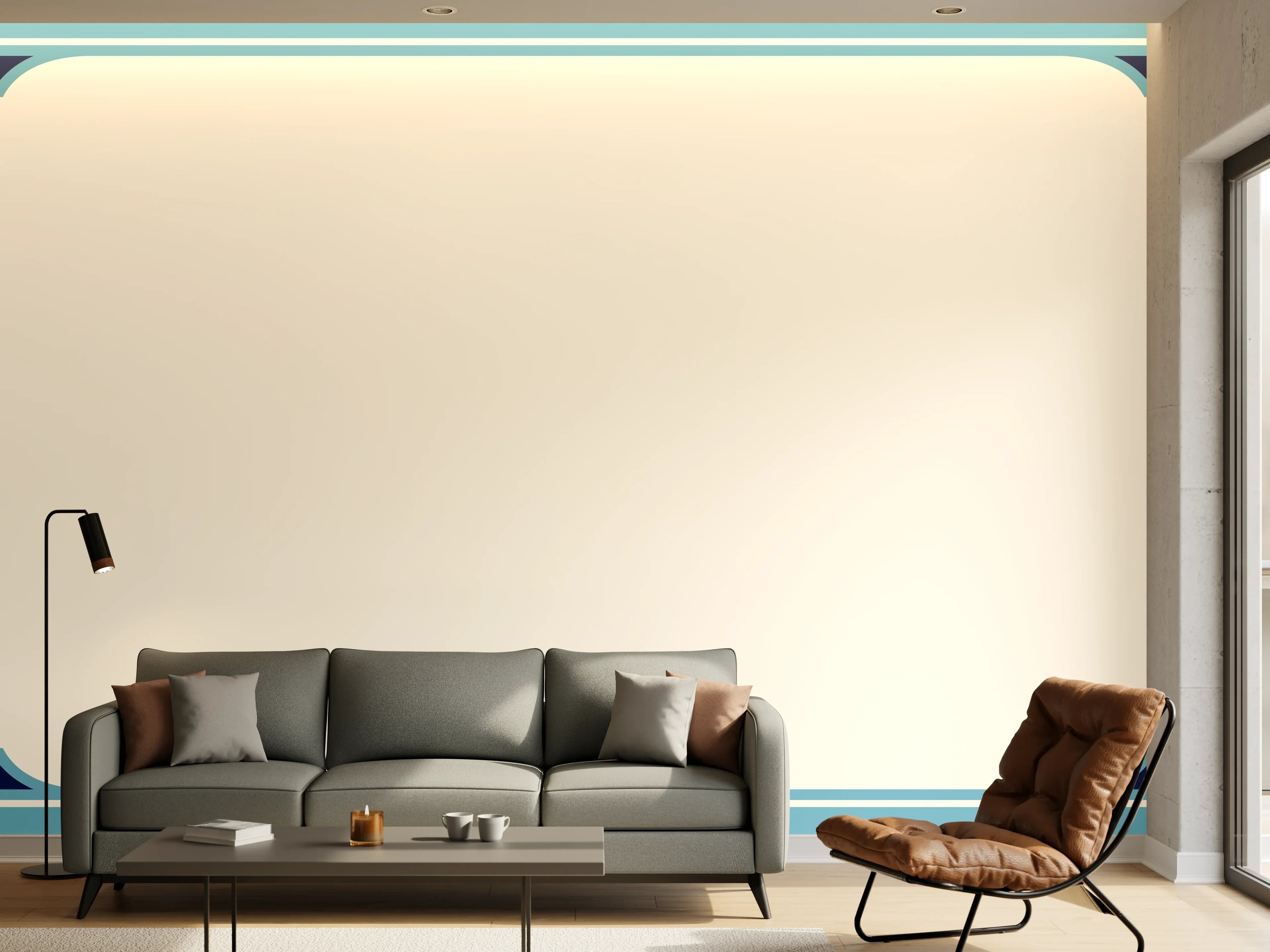 Wandverkleidung Wohnzimmer - Kalligraphie Platzhalter