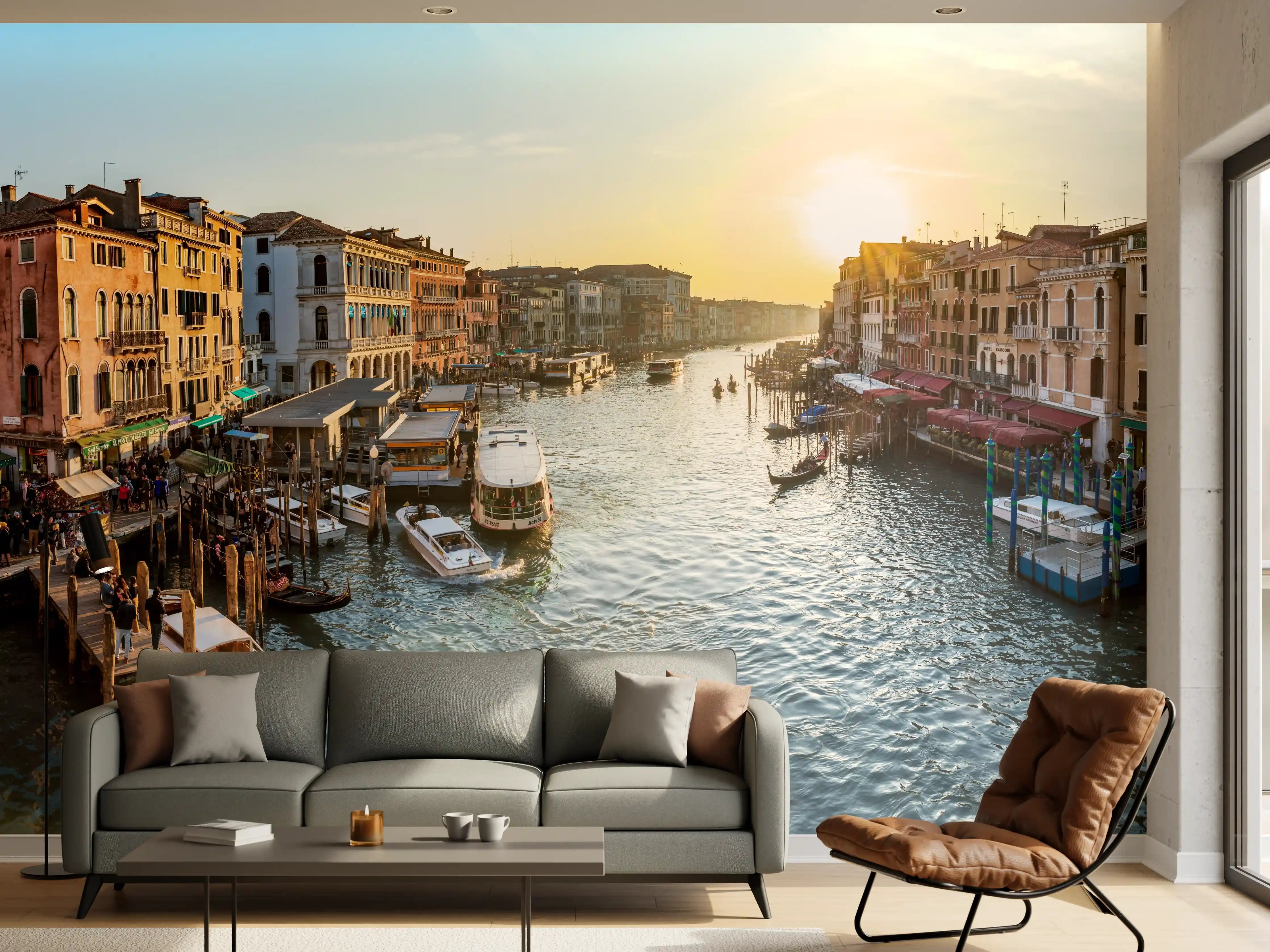 Wandverkleidung Wohnzimmer - Kanäle von Venedig - Italien