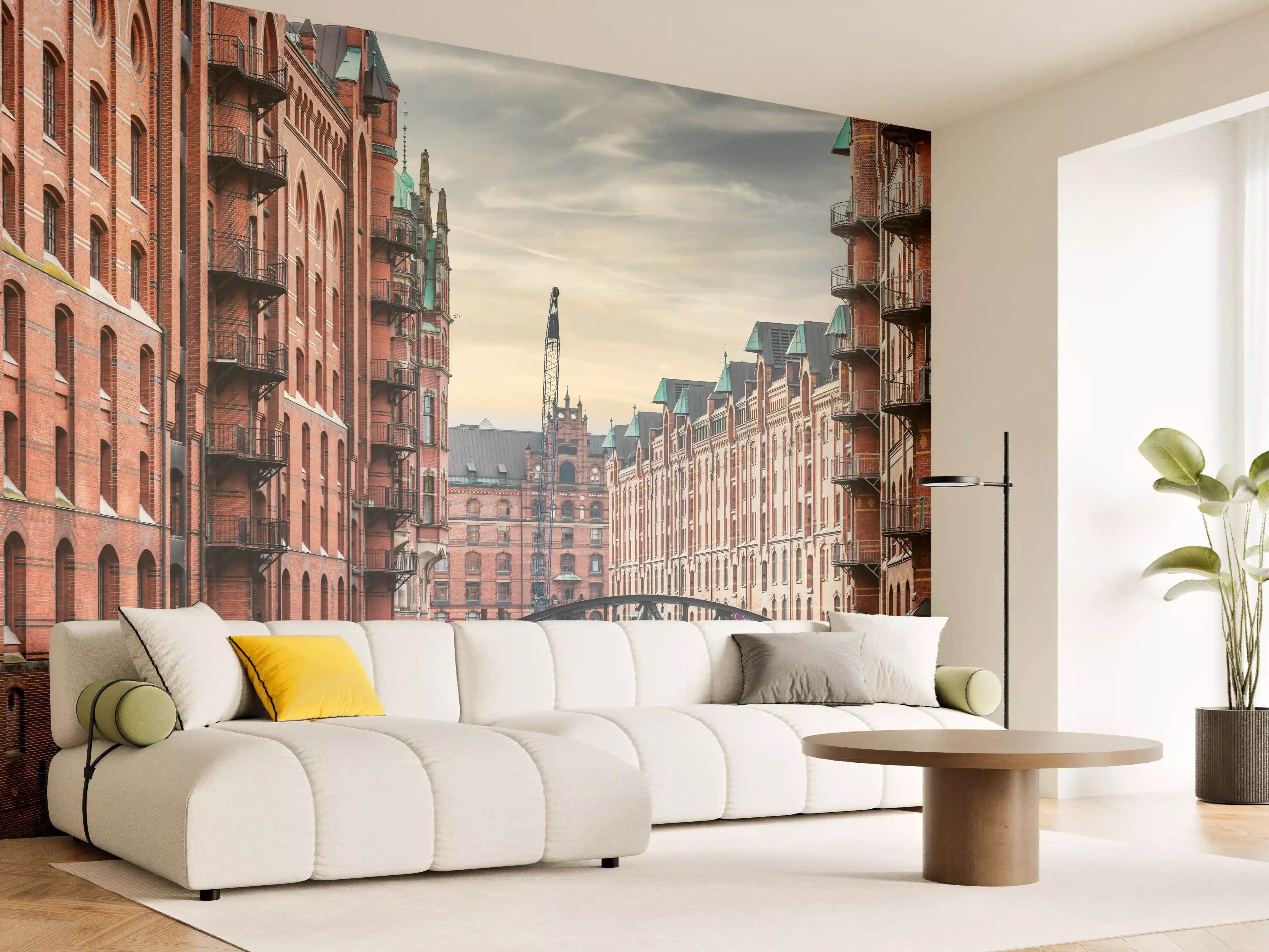 Wandverkleidung Wohnzimmer - Kanal in der alten Speicherstadt