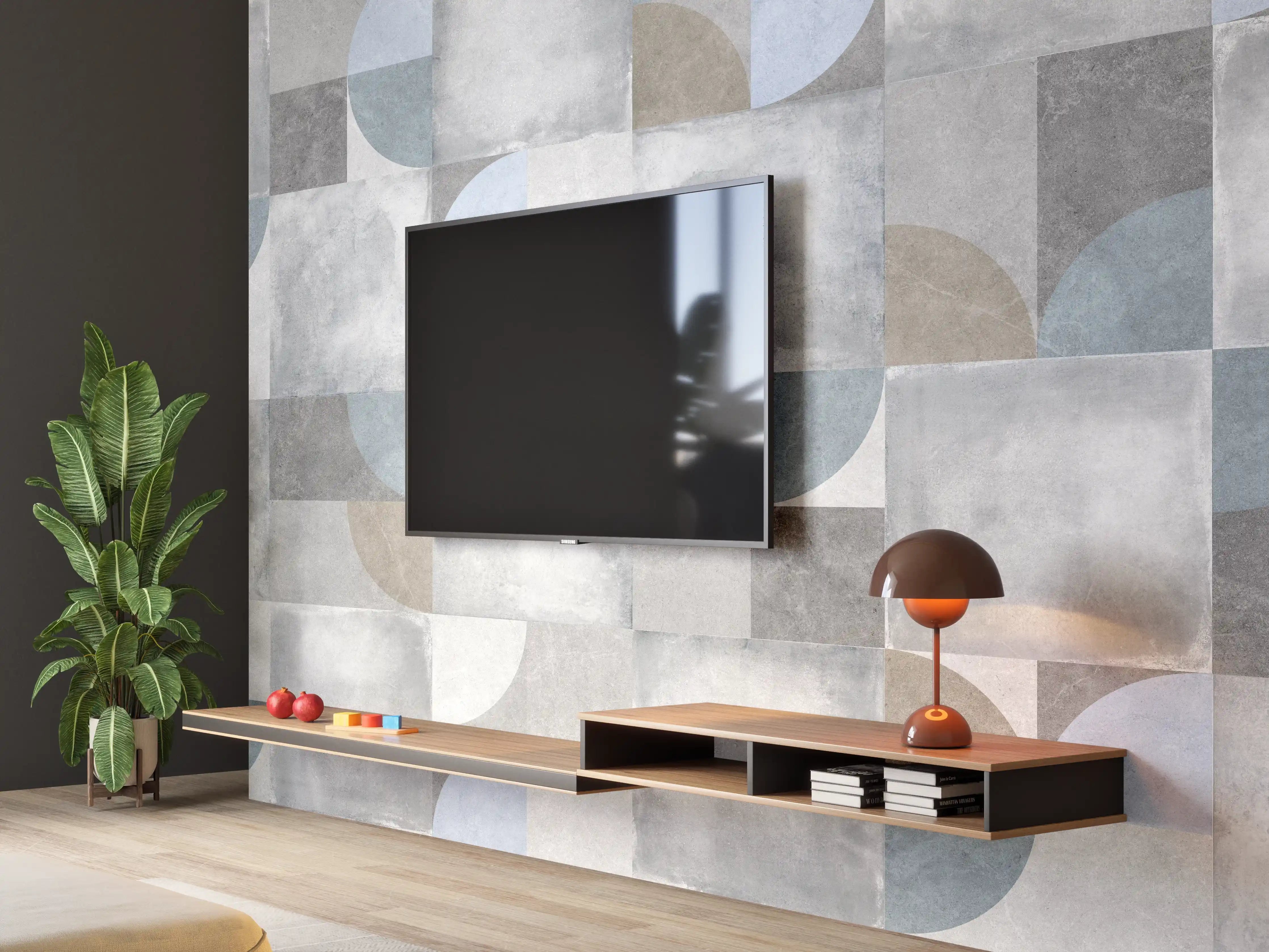 Wandverkleidung Wohnzimmer - Karierter Keramik Hintergrund