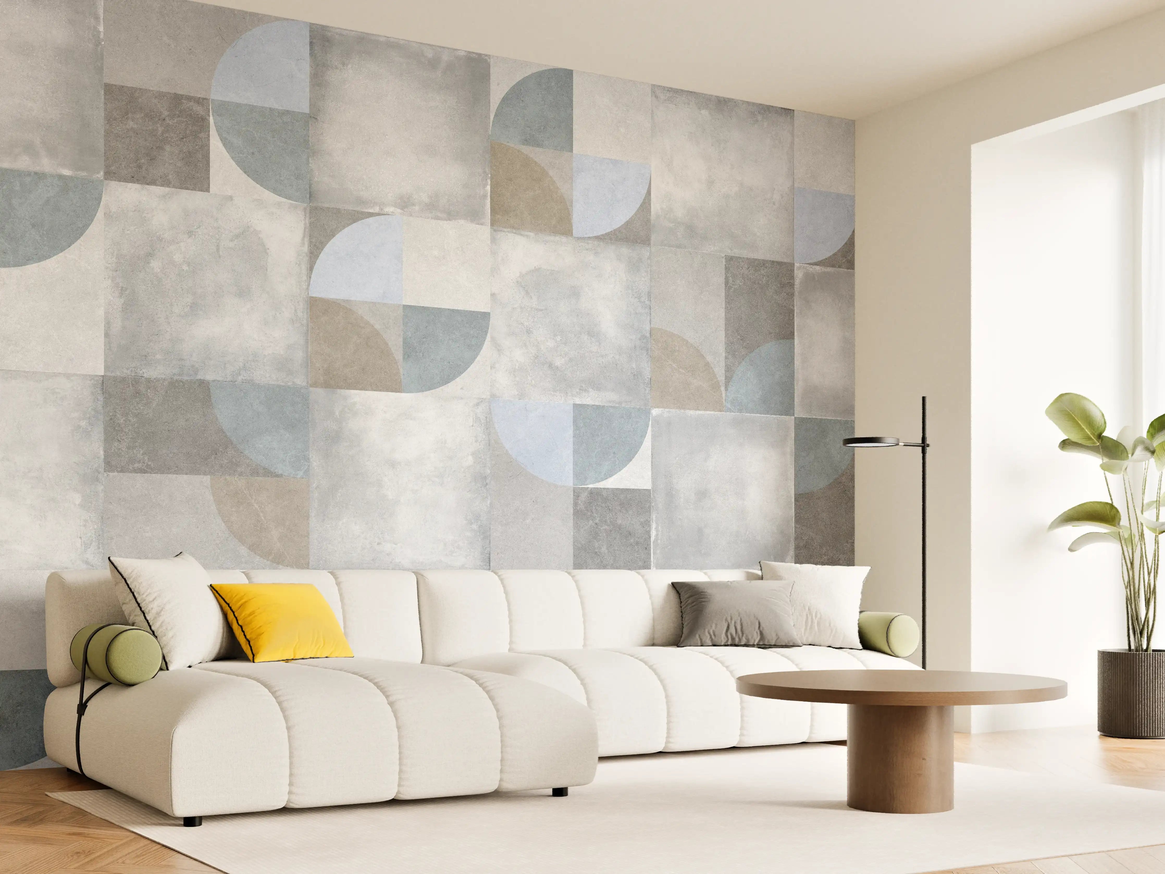 Wandverkleidung Wohnzimmer - Karierter Keramik Hintergrund