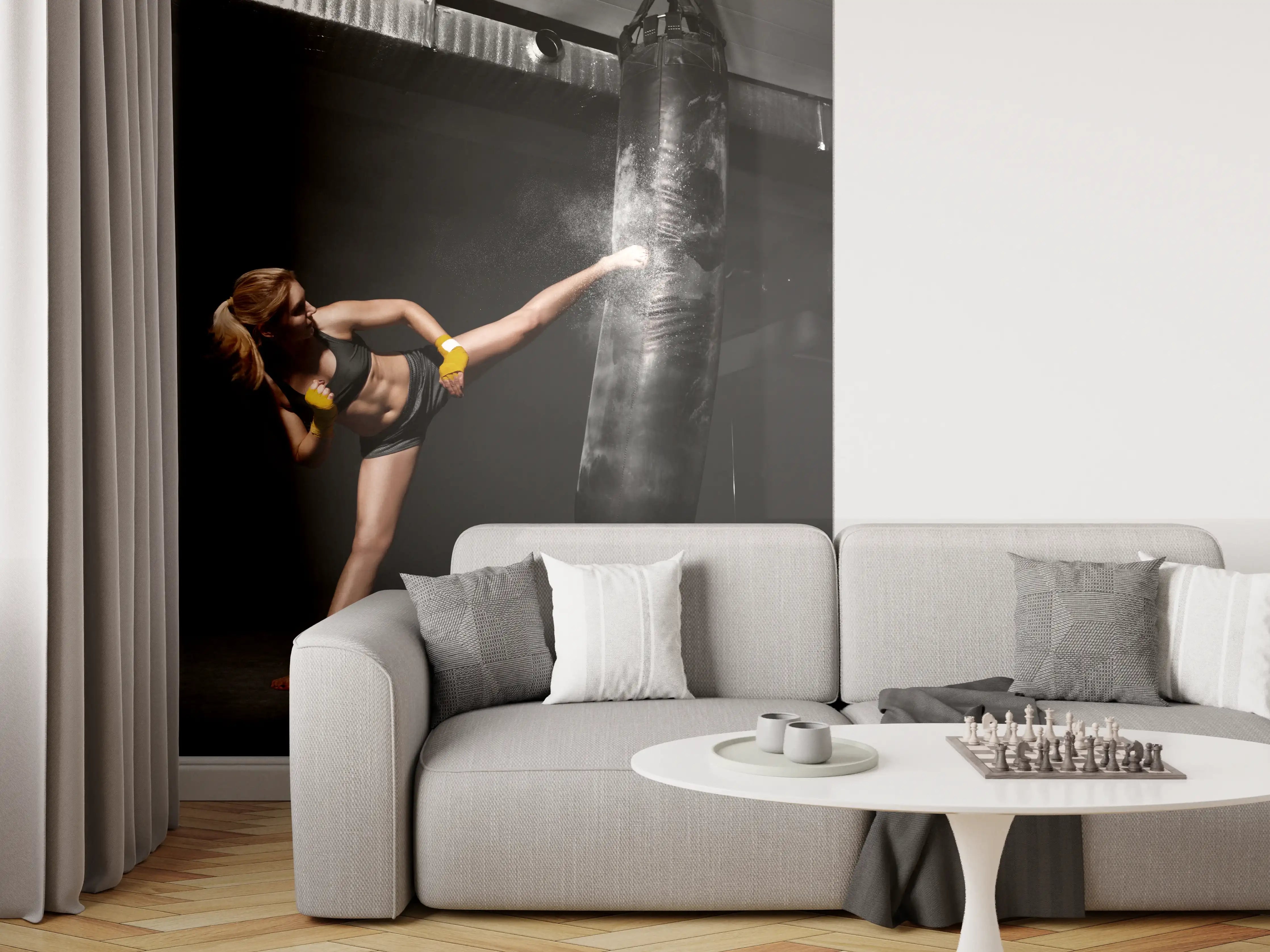 Wandverkleidung Wohnzimmer - Kickboxen Sport 2