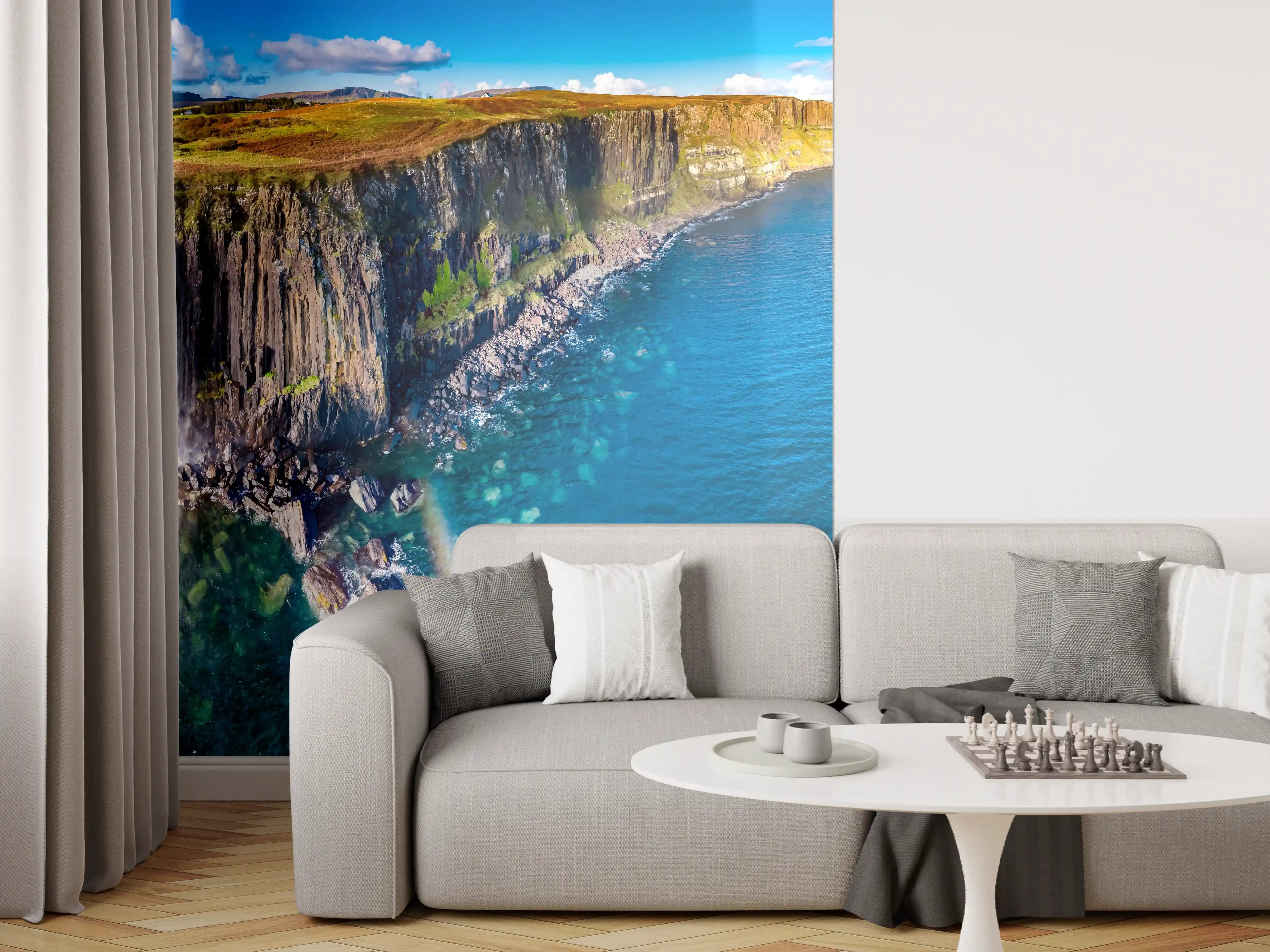 Wandverkleidung Wohnzimmer - Klippen von Staffin - Schottland