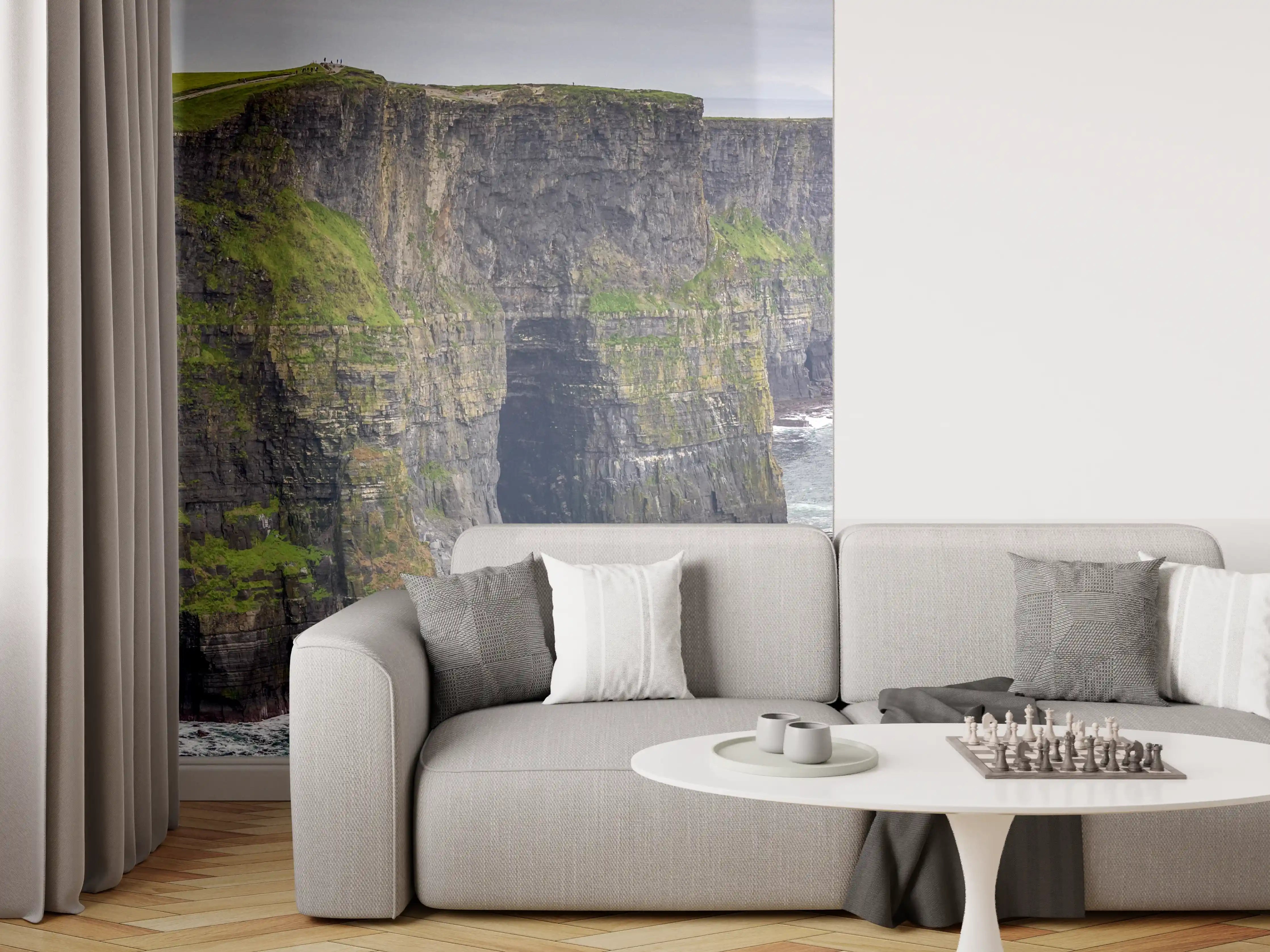 Wandverkleidung Wohnzimmer - Klippenlinie in Kerry - Irland