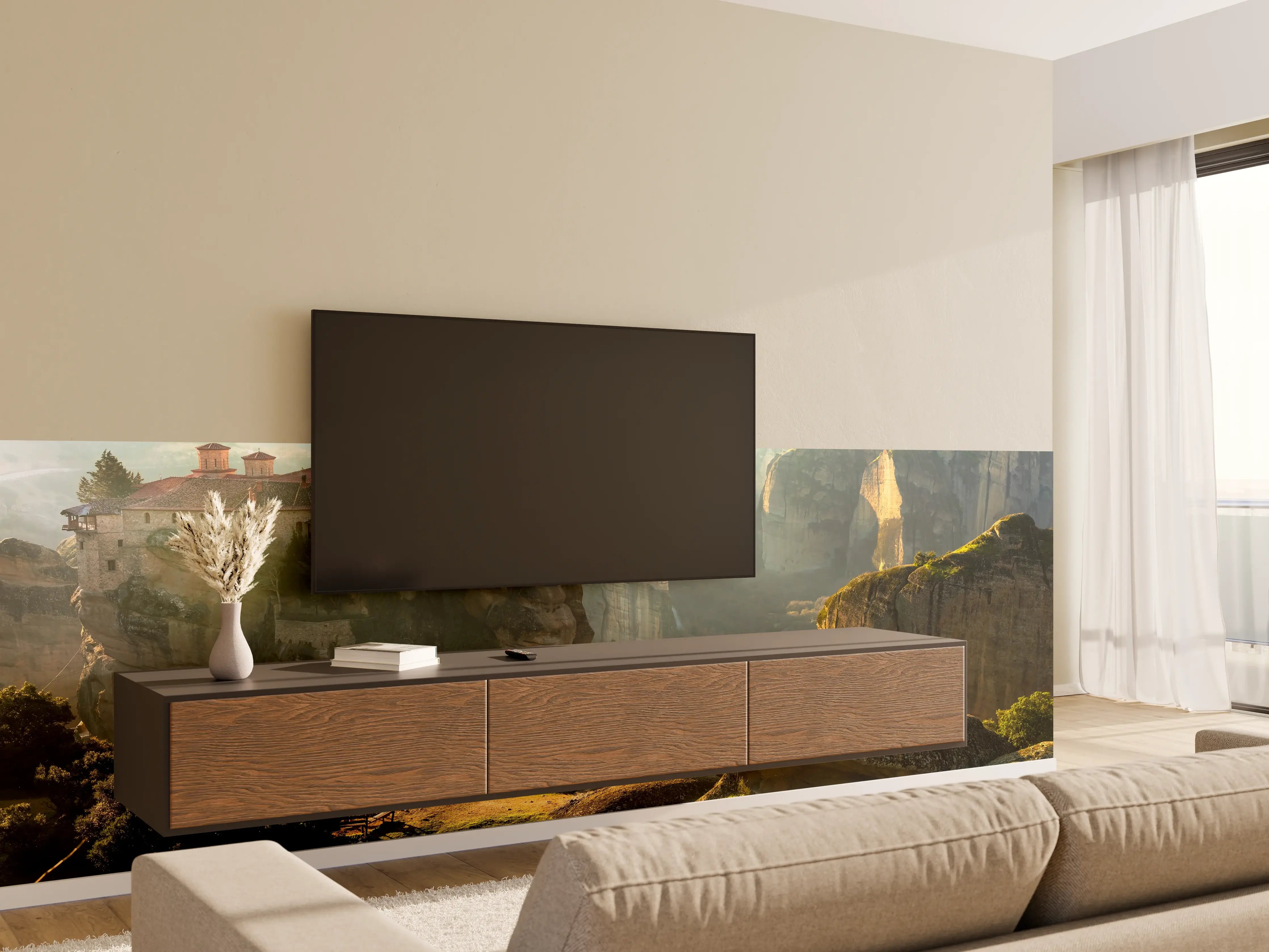 Wandverkleidung Wohnzimmer - Klöster von Meteora