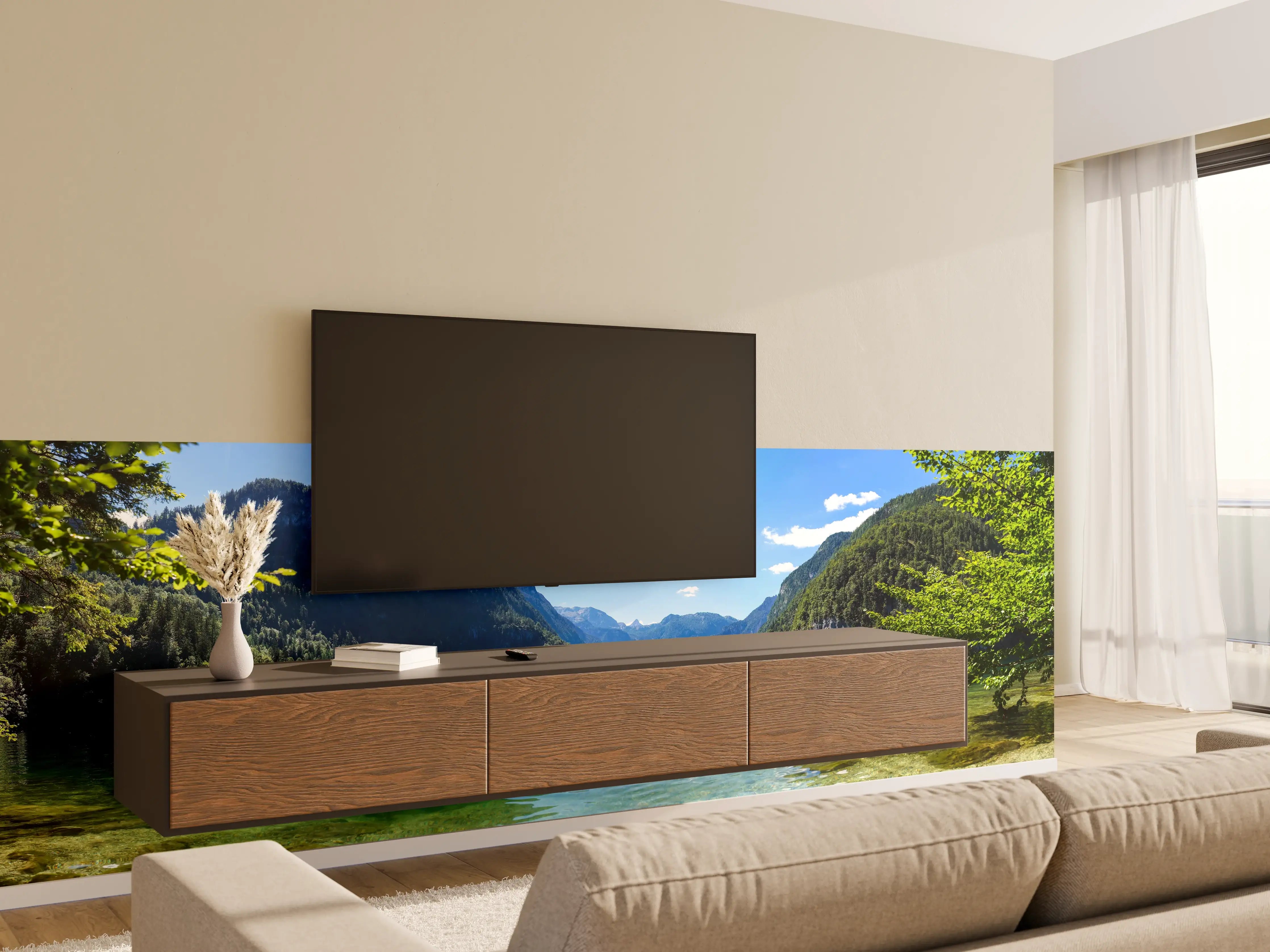 Wandverkleidung Wohnzimmer - Königsee & Berge in Alpen