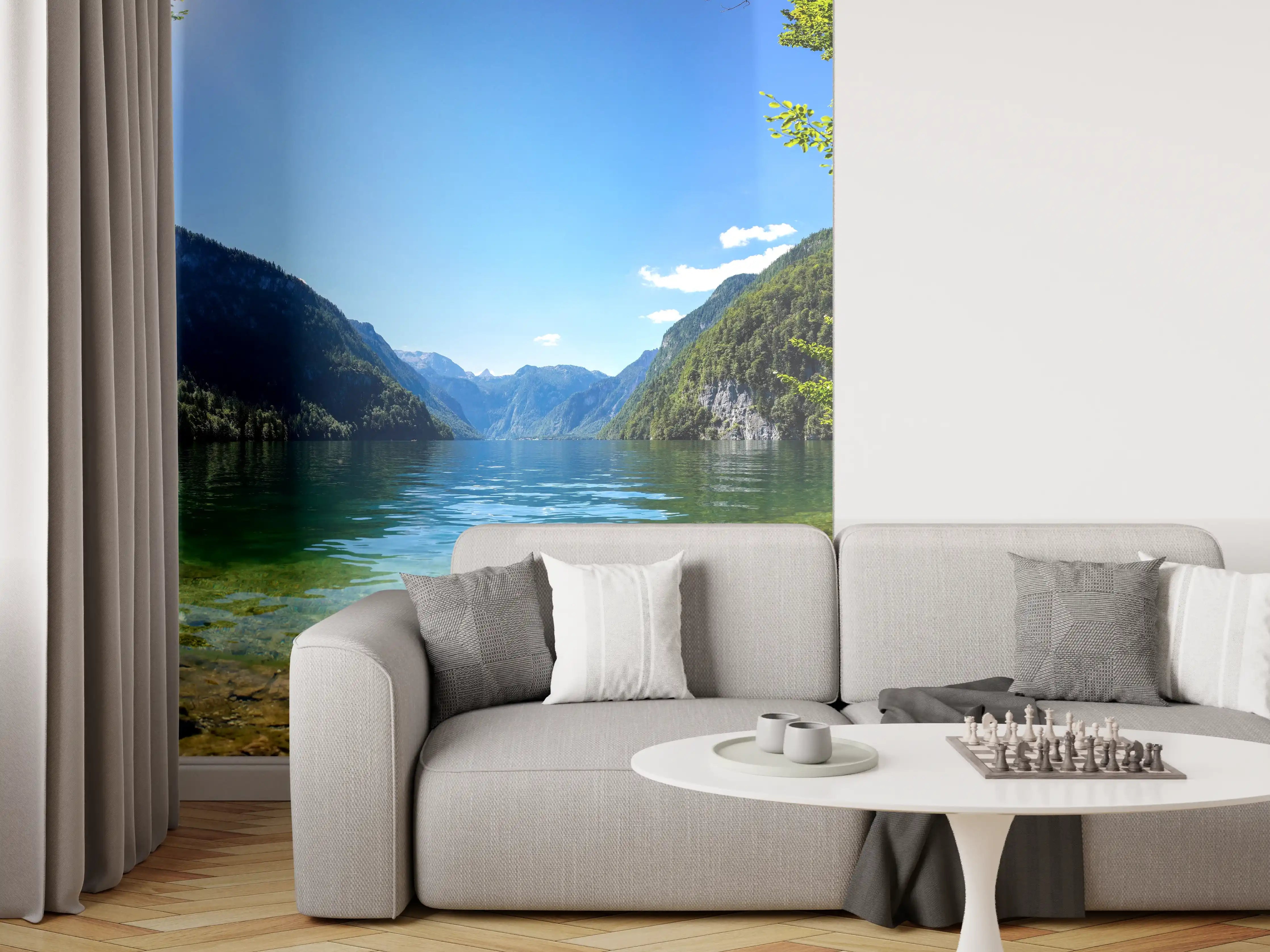 Wandverkleidung Wohnzimmer - Königsee & Berge in Alpen