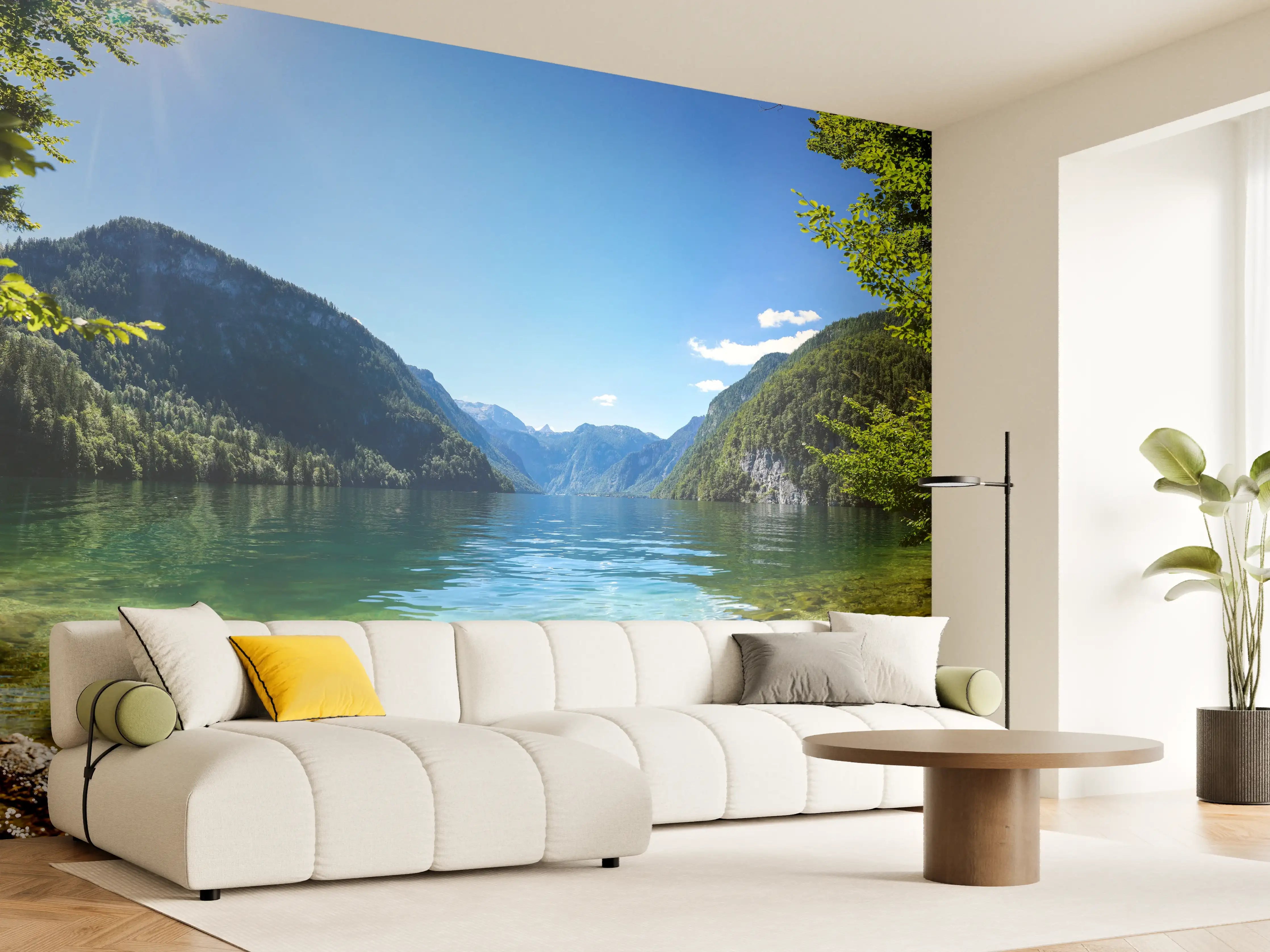 Wandverkleidung Wohnzimmer - Königsee & Berge in Alpen