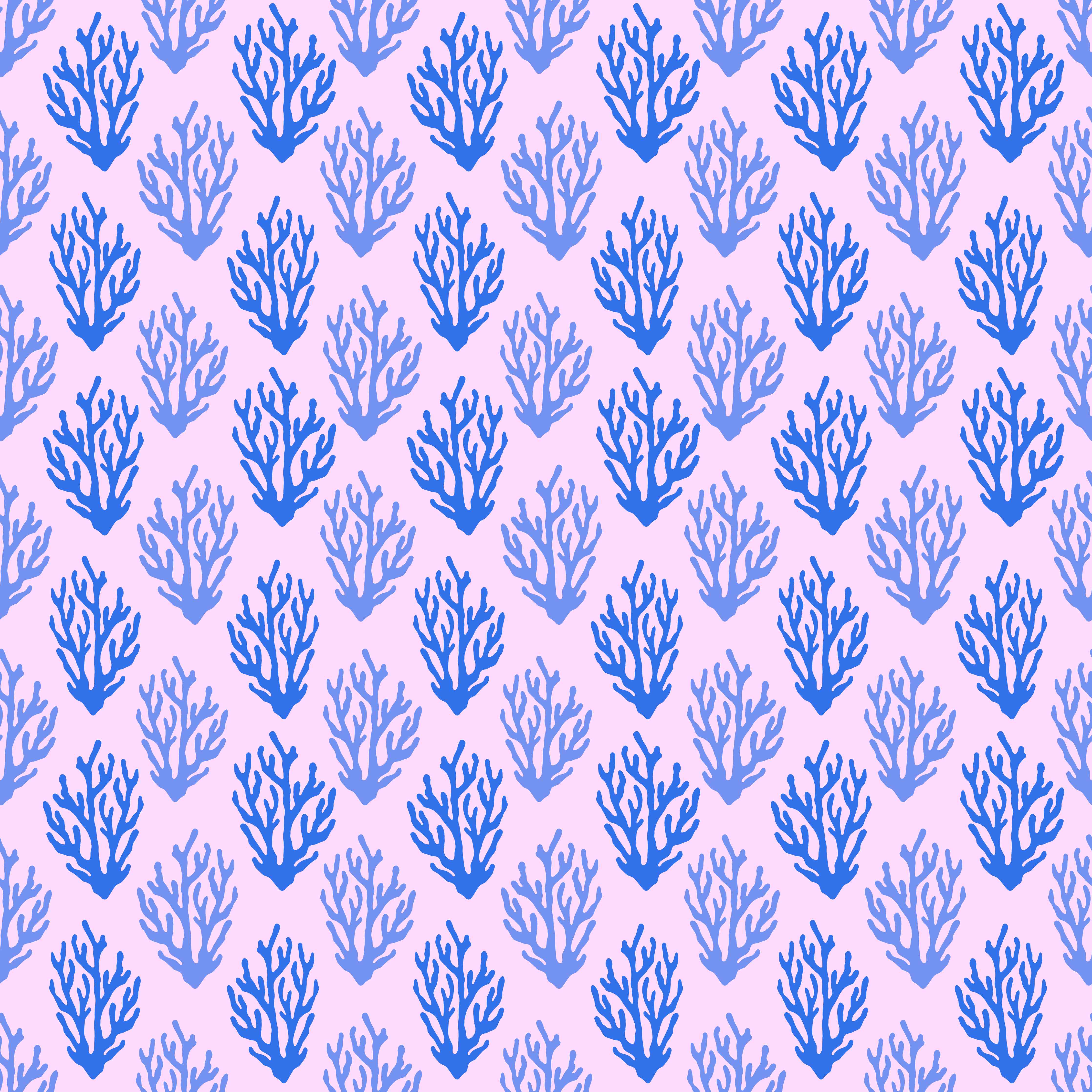 Wandverkleidung Wohnzimmer-Korallenmuster Blau-Rosa