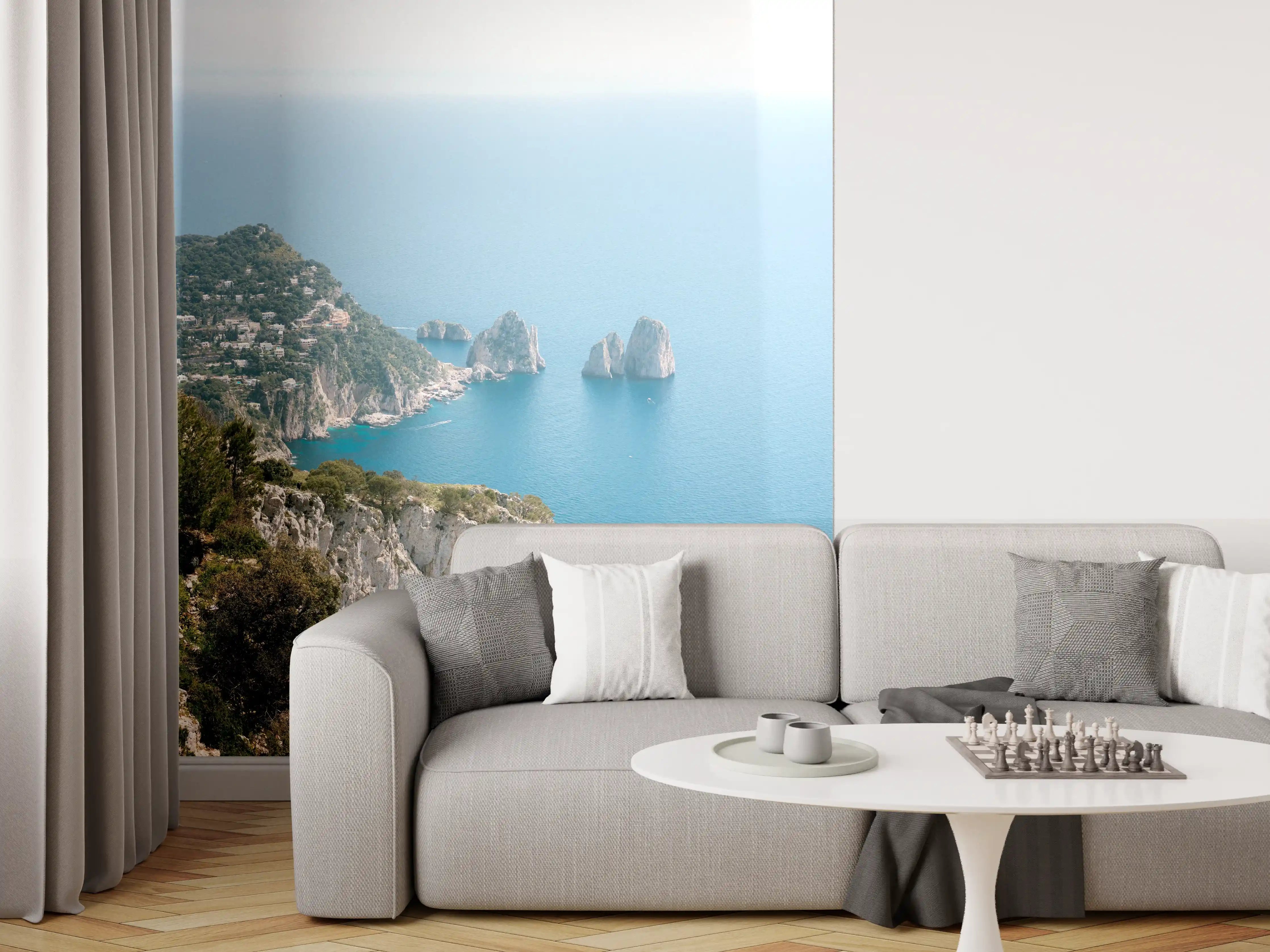 Wandverkleidung Wohnzimmer - Küstenlandschaft mit beeindruckenden Felsformationen