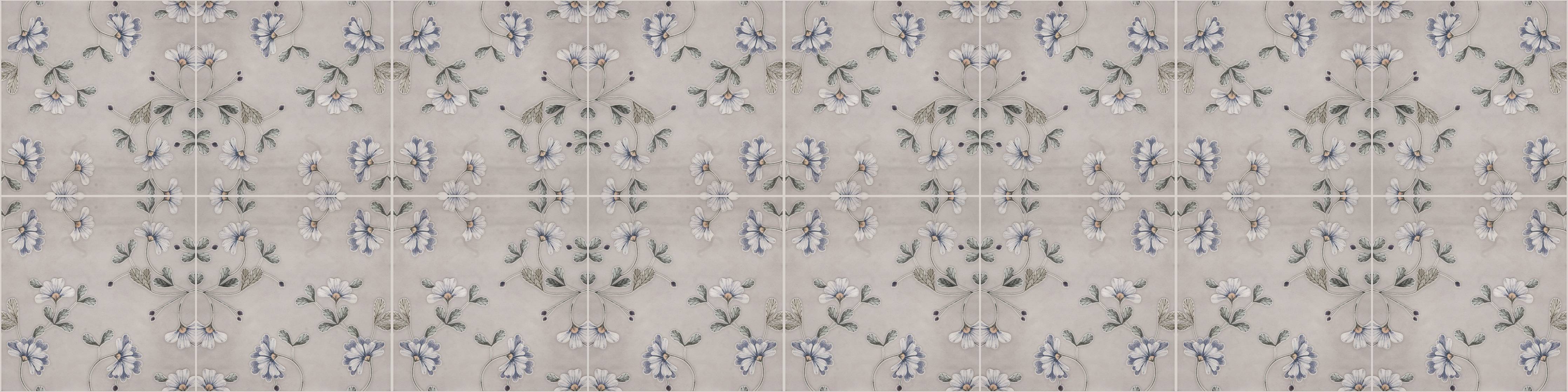 Wandverkleidung Wohnzimmer-Lädierte Vintage Patchwork-Fliesen