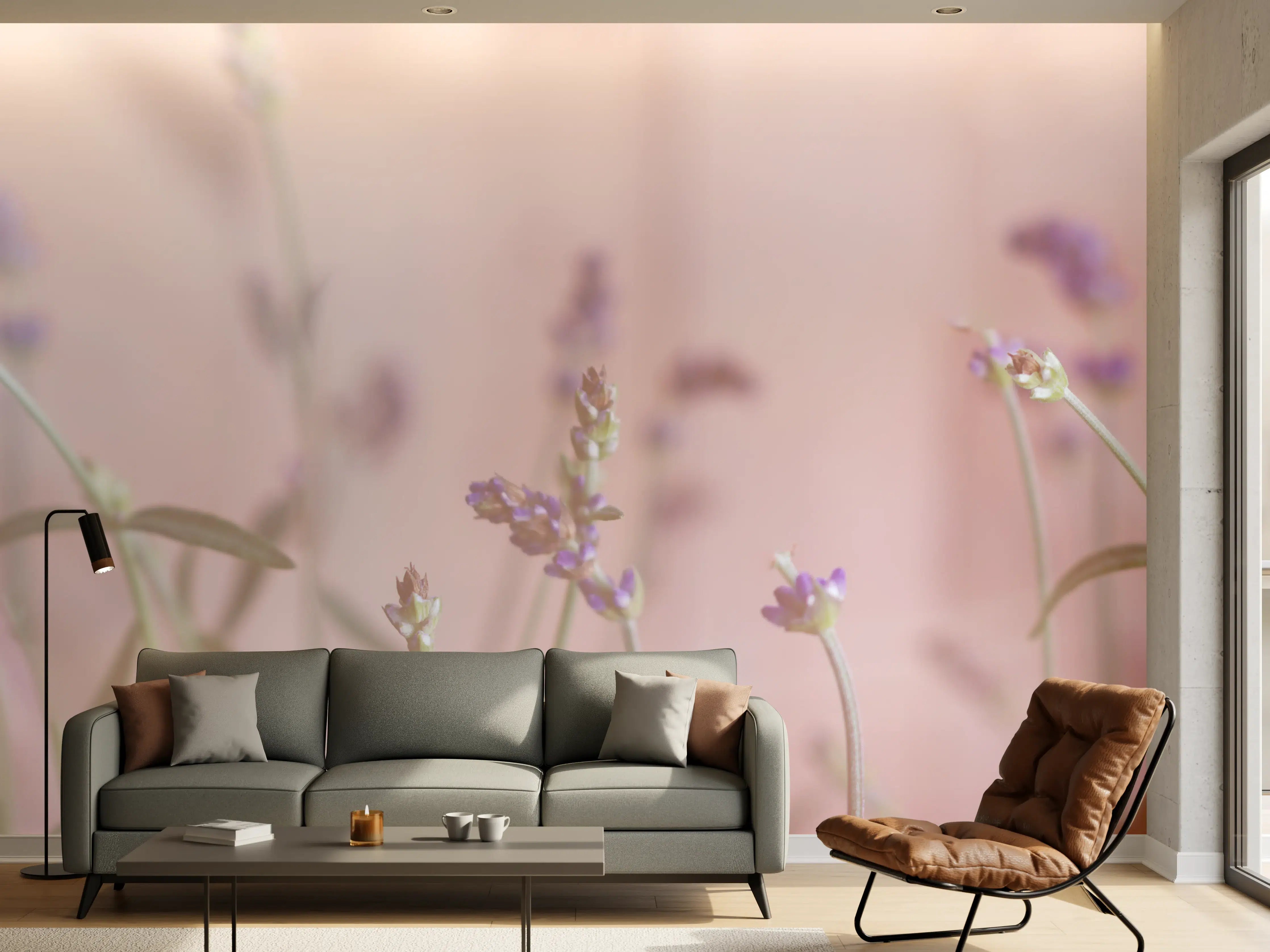 Wandverkleidung Wohnzimmer - Lavendel