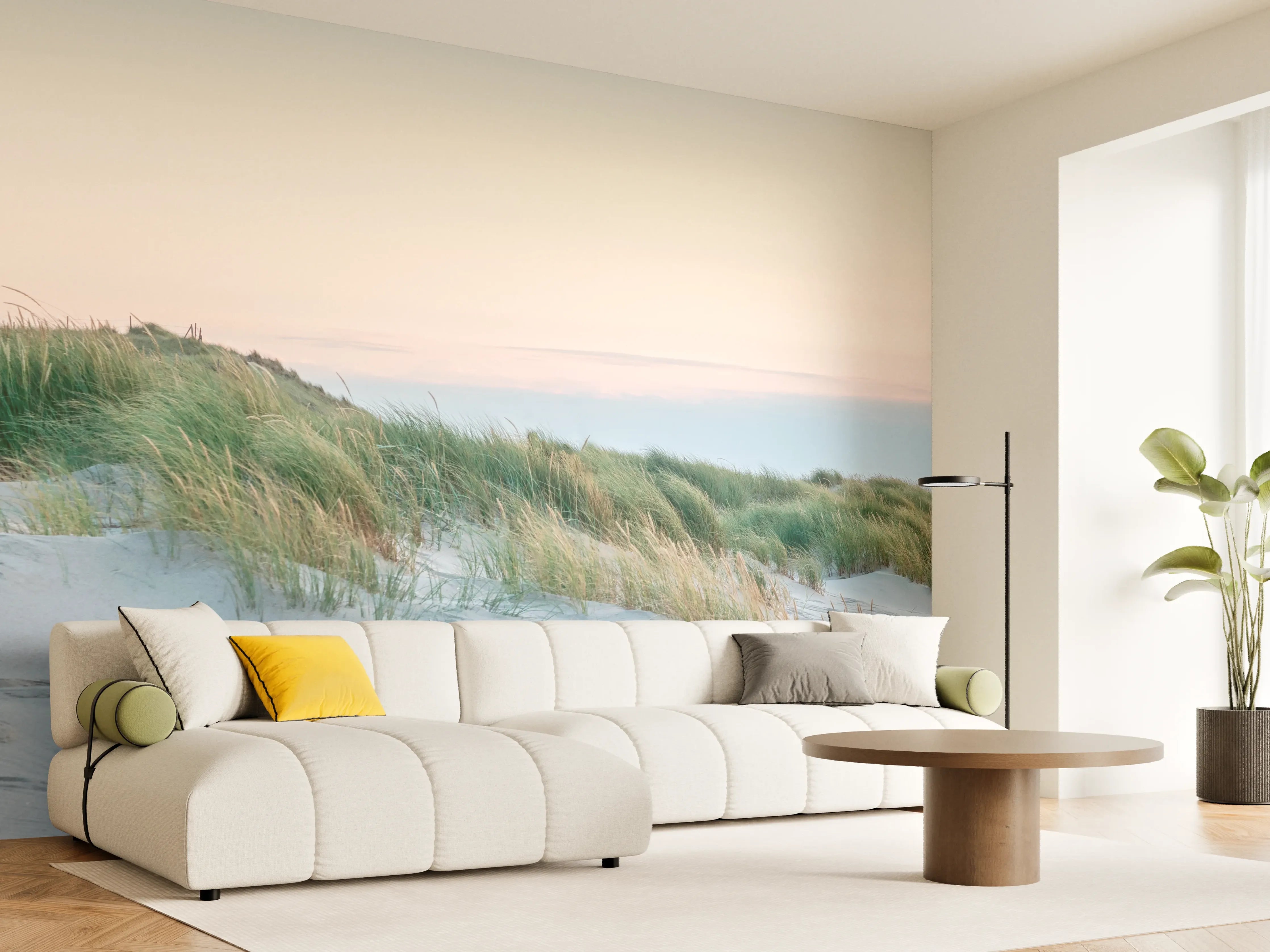 Wandverkleidung Wohnzimmer - Leuchtturm im idyllischen Küstenlandschaft