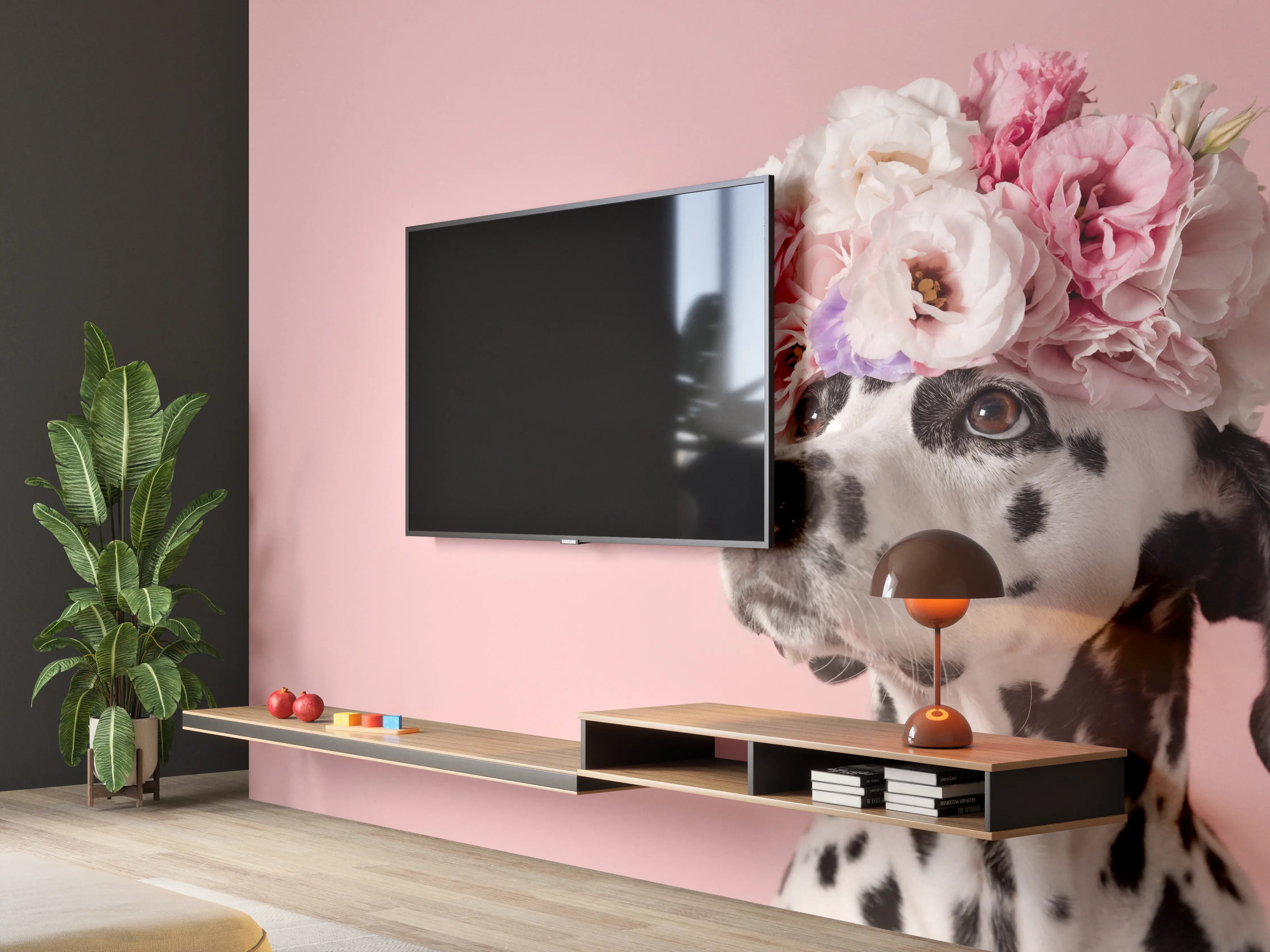 Wandverkleidung Wohnzimmer - Liebenswerter Dalmatiner Hund