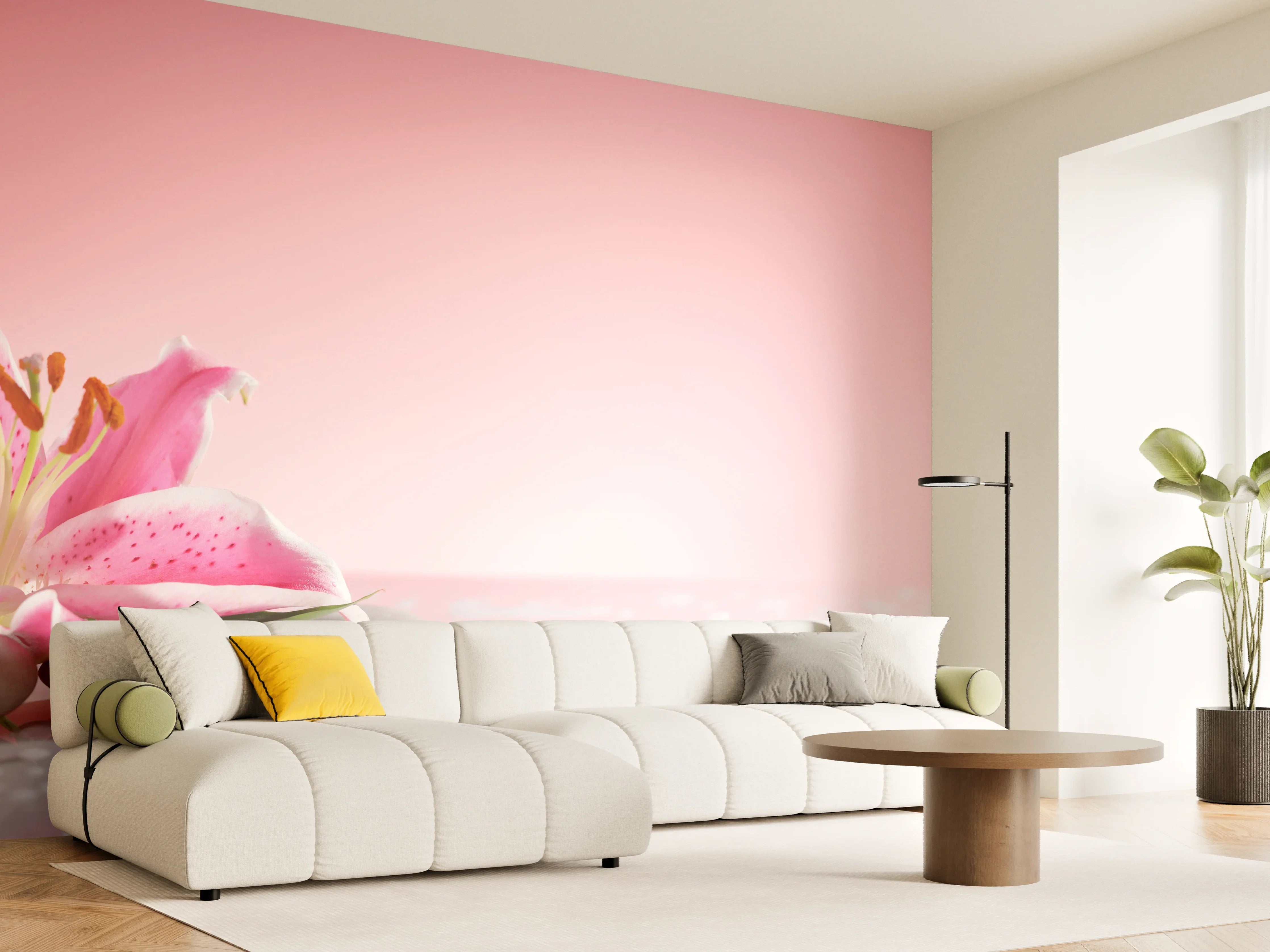 Wandverkleidung Wohnzimmer - Lilie und Massagesteine