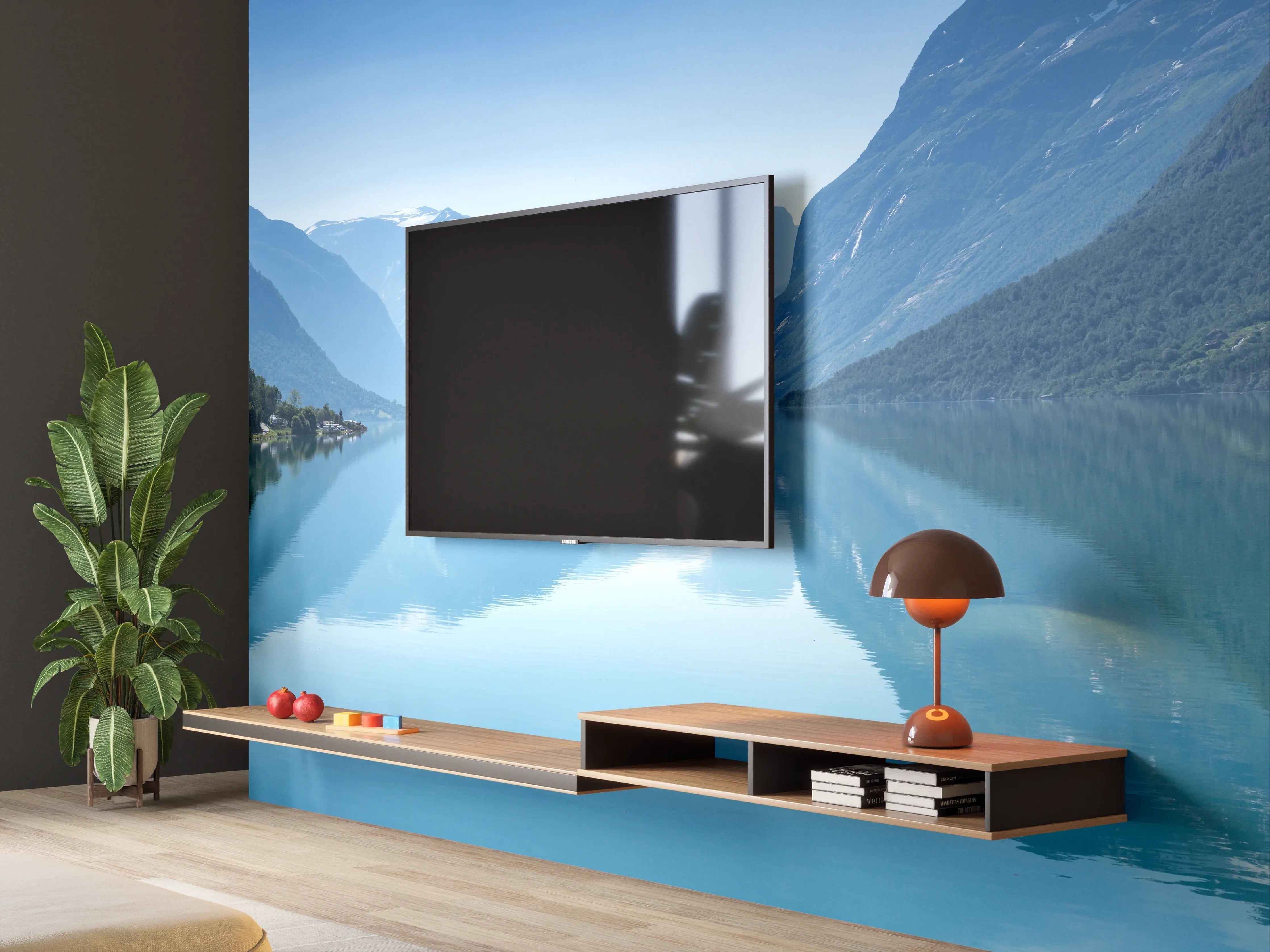 Wandverkleidung Wohnzimmer - Lovatnet See - Norwegen