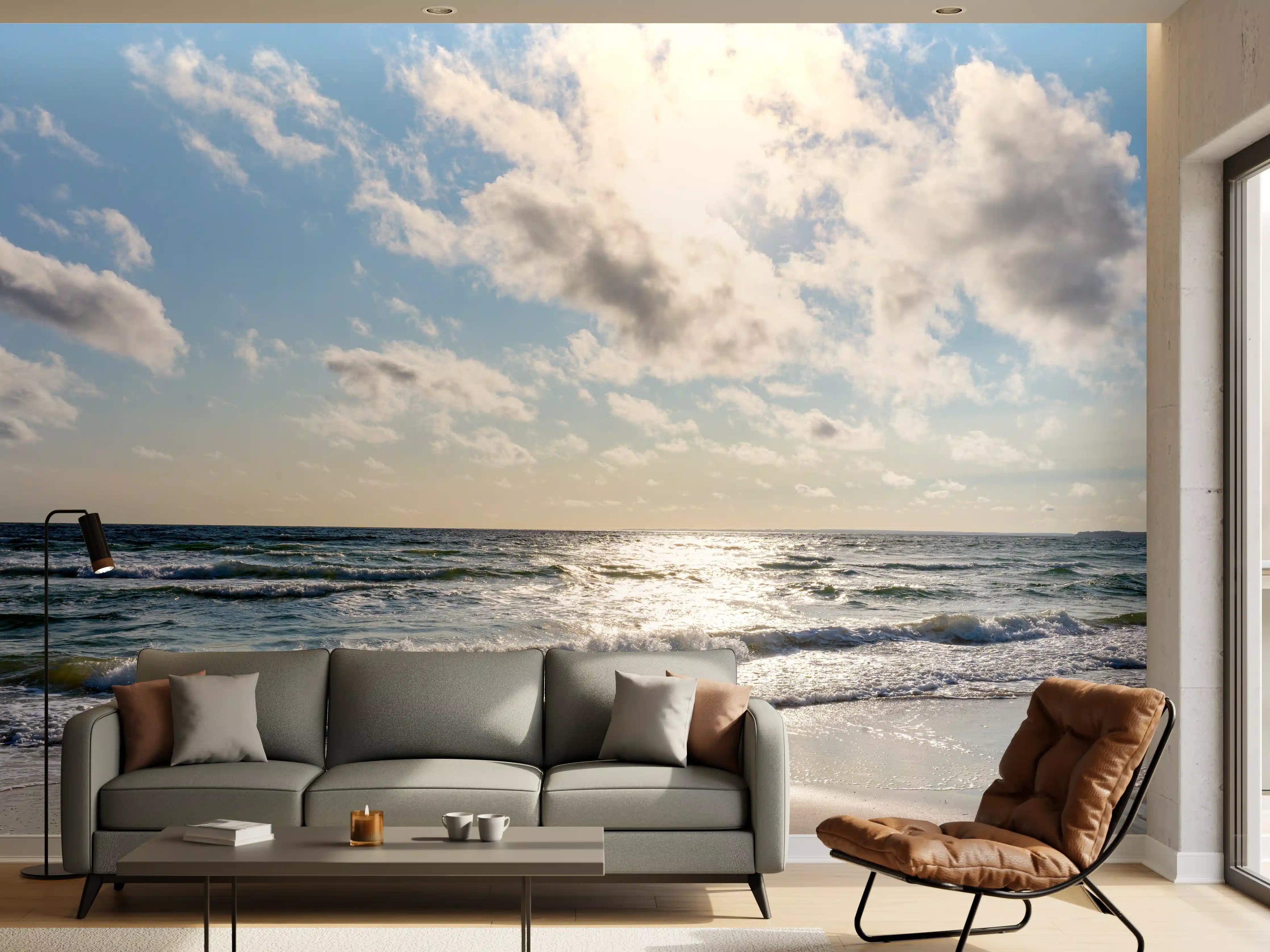 Wandverkleidung Wohnzimmer - Lübecker Bucht an der Ostsee