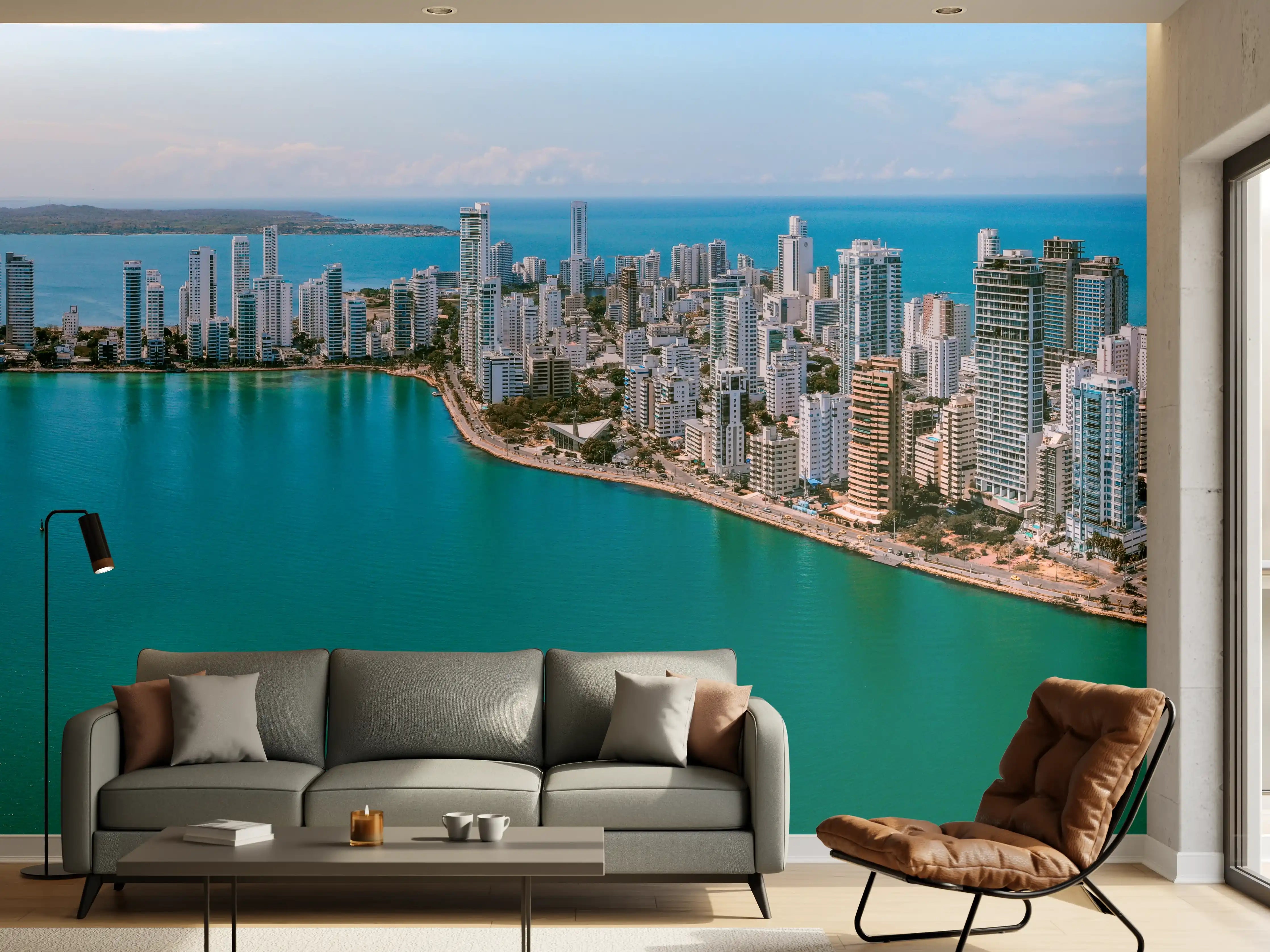 Wandverkleidung Wohnzimmer - Luftaufnahme von Cartagena Bocagrande