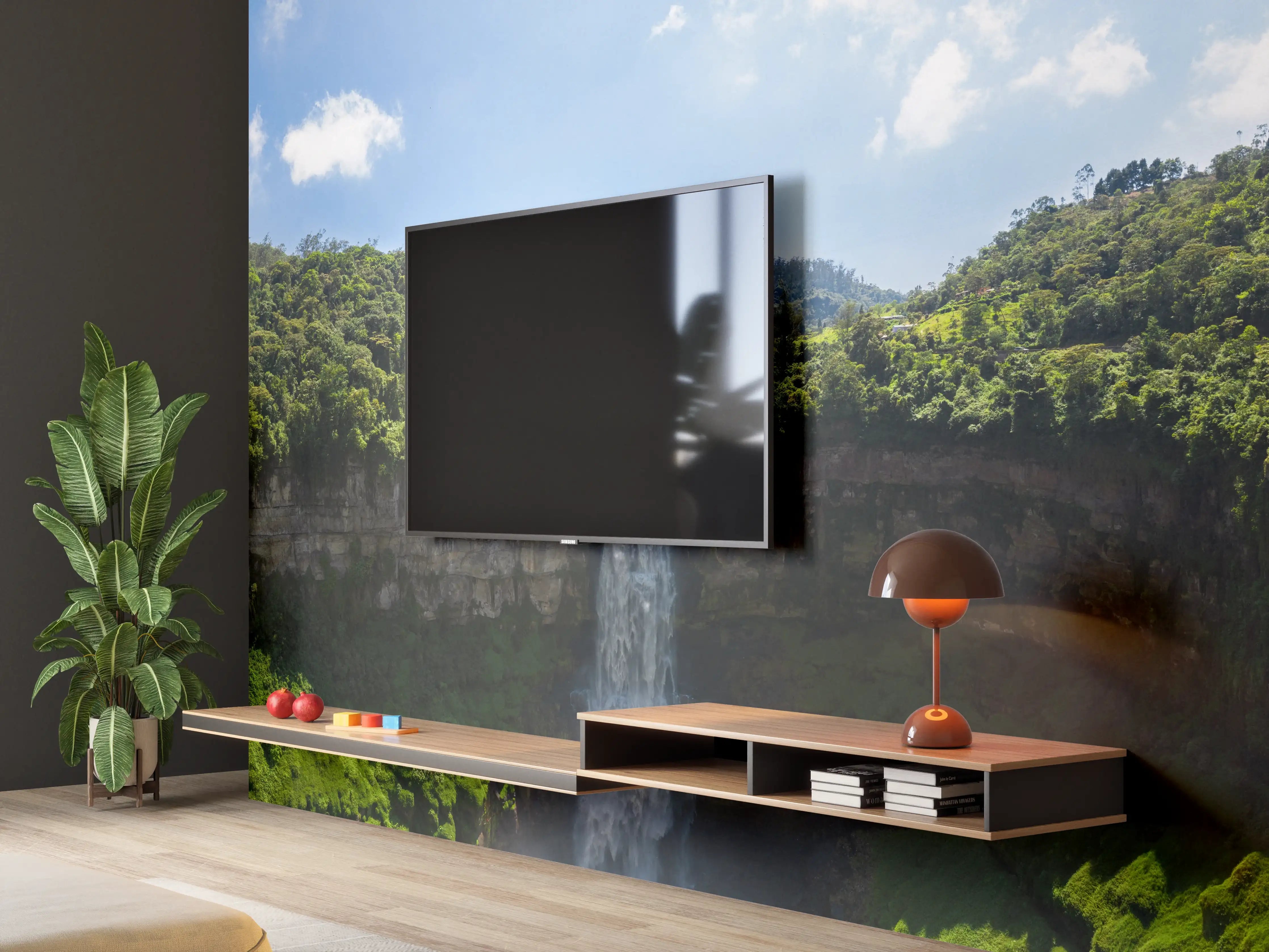 Wandverkleidung Wohnzimmer - Luftaufnahme von El Salto de Tequendama