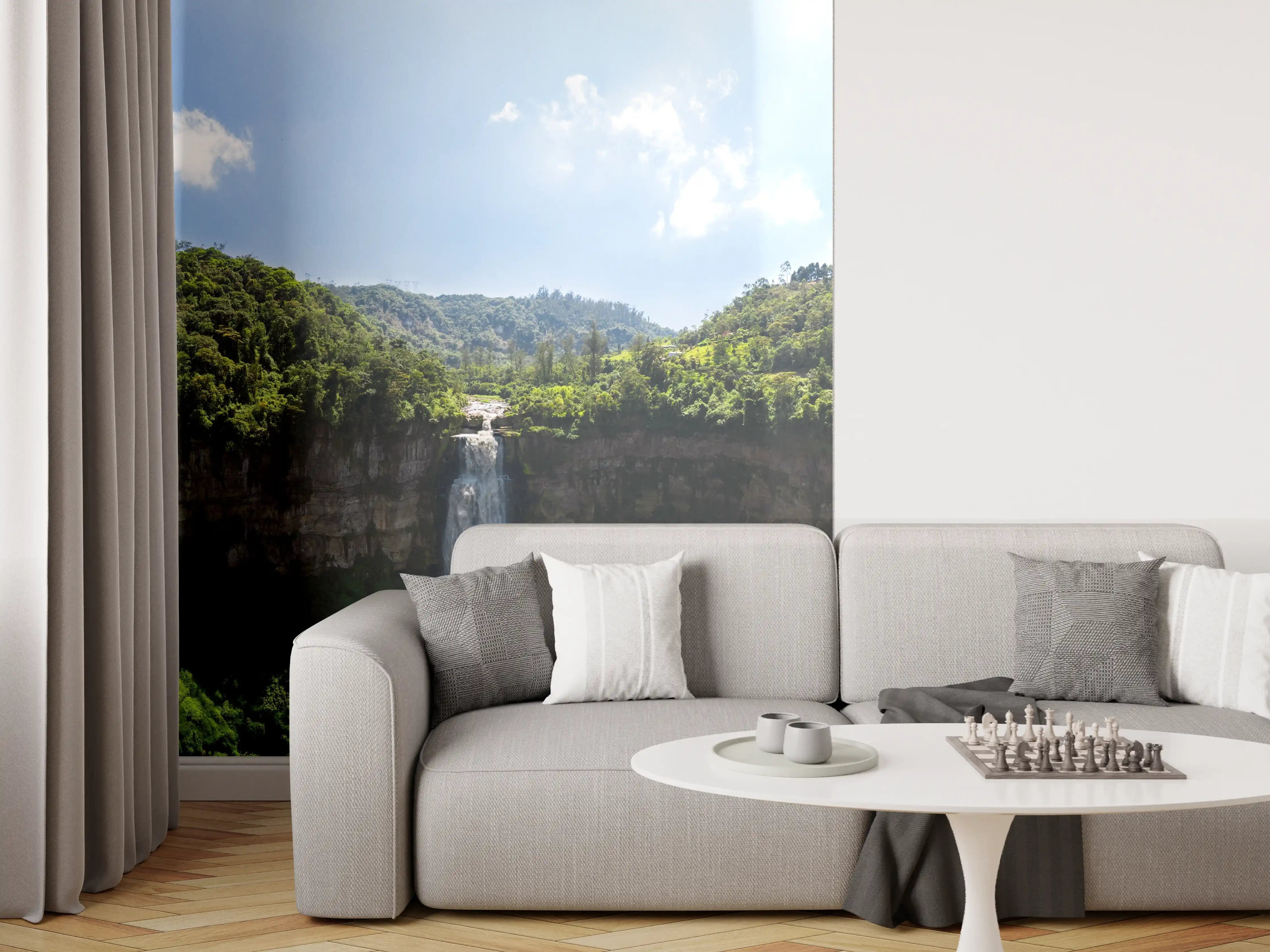 Wandverkleidung Wohnzimmer - Luftaufnahme von El Salto de Tequendama