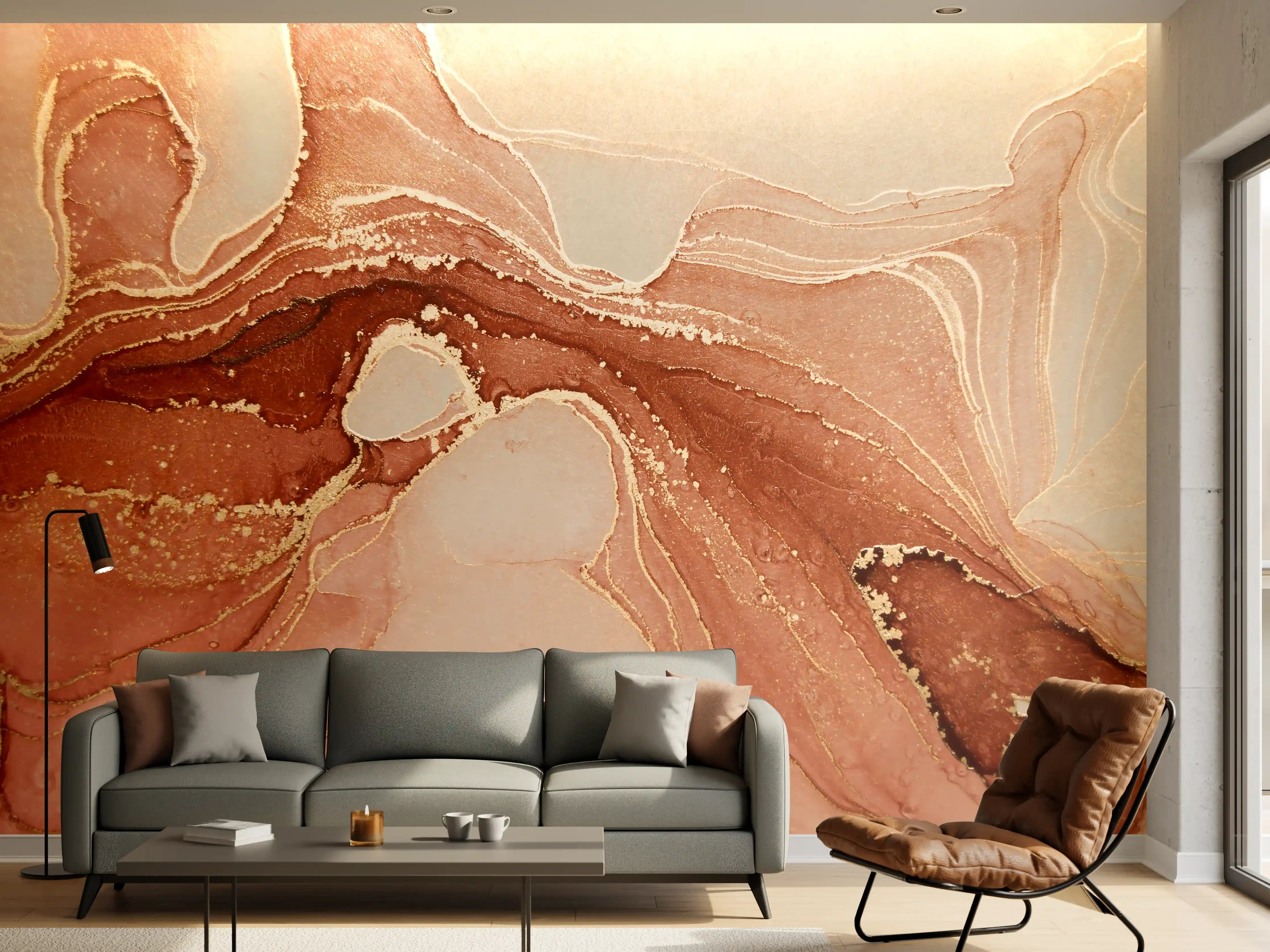 Wandverkleidung Wohnzimmer - Luxuriöse Darstellung durch flüssige Kunst