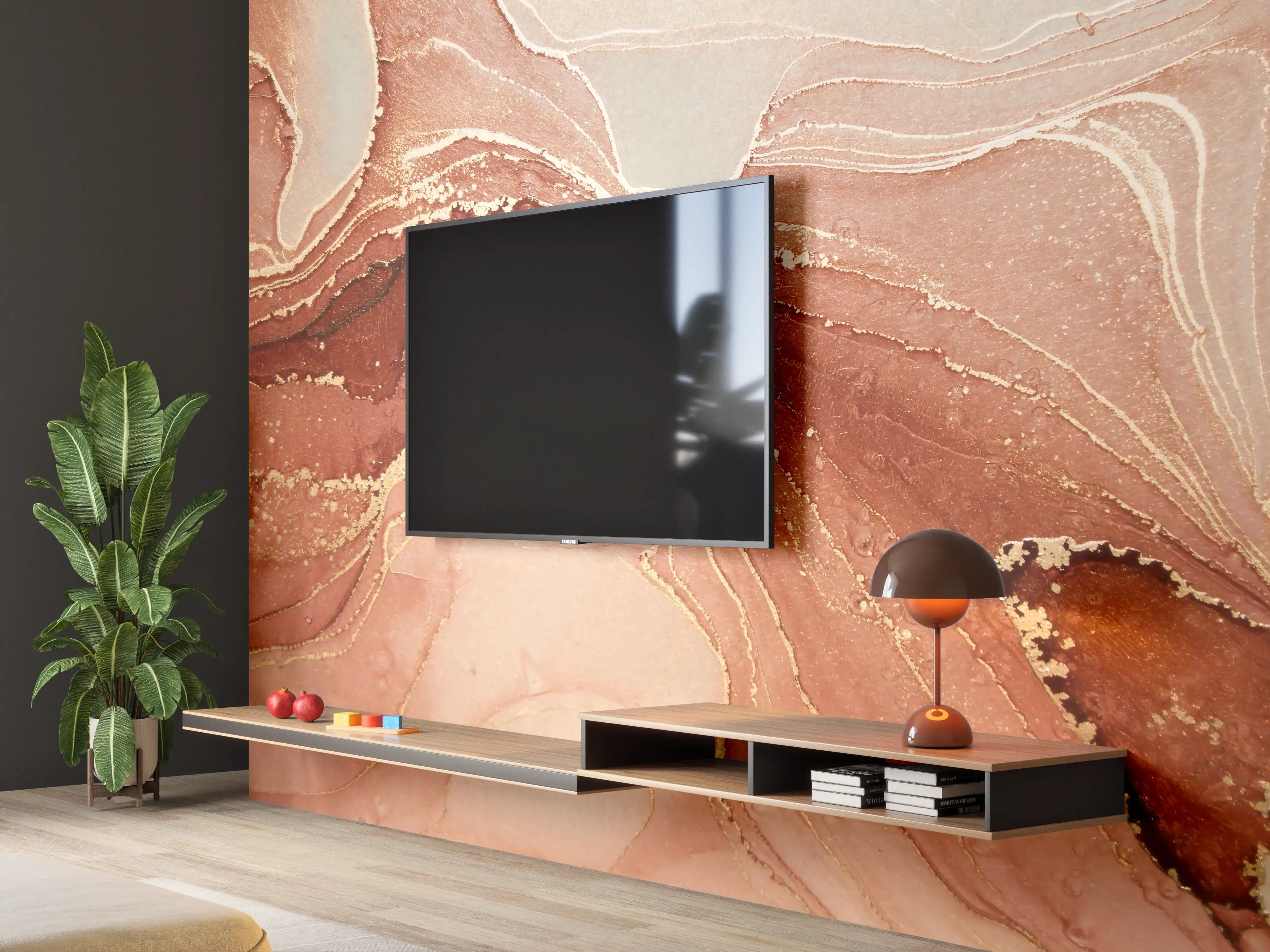 Wandverkleidung Wohnzimmer - Luxuriöse Darstellung durch flüssige Kunst