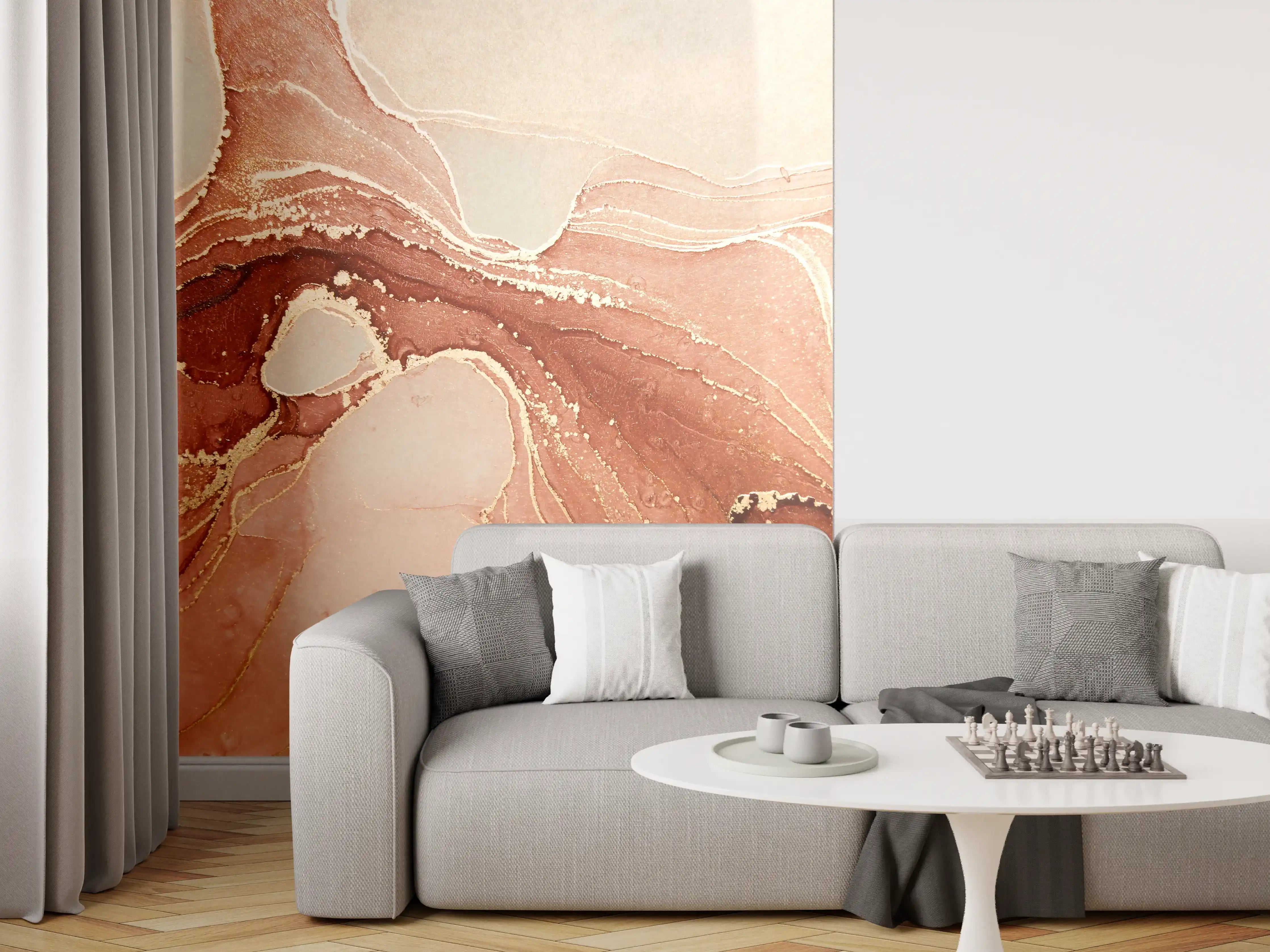 Wandverkleidung Wohnzimmer - Luxuriöse Darstellung durch flüssige Kunst