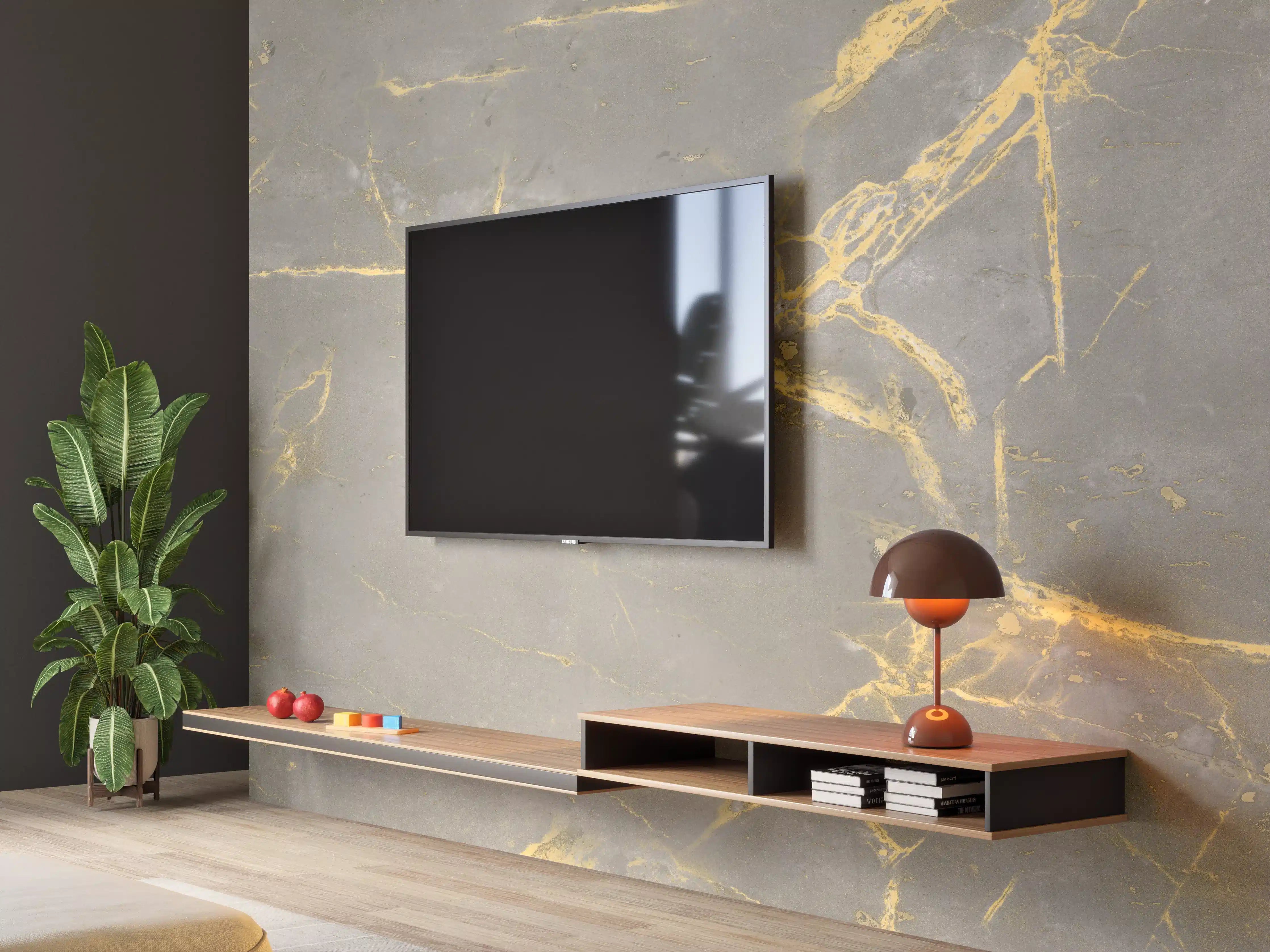 Wandverkleidung Wohnzimmer - Luxuriöse Goldmarmor-Textur